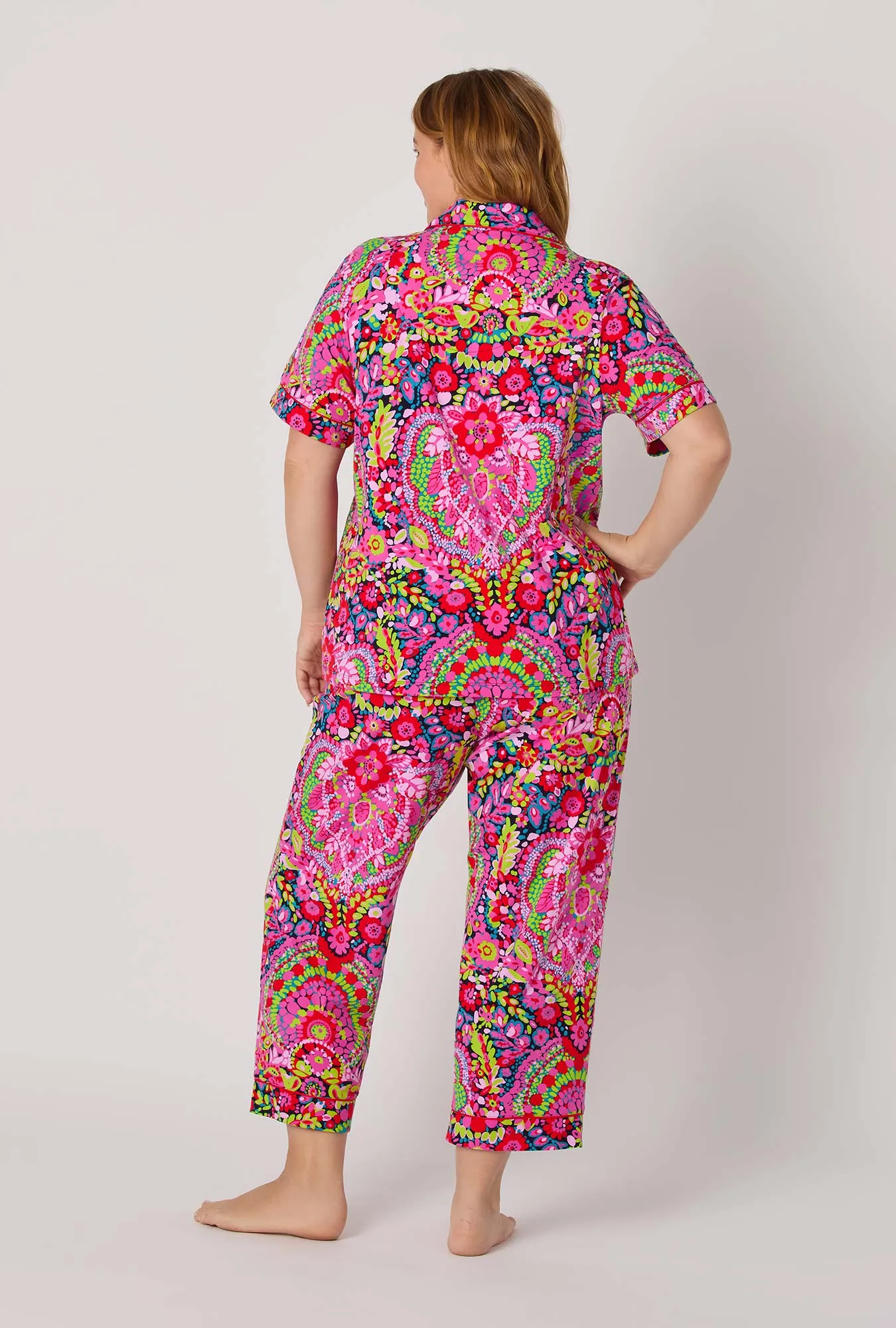 BedHead x Trina Turk Las Flores Short Sleeve Classic Stretch Jersey Cropped Pj Set sold by BedHead product image thumbnail 5