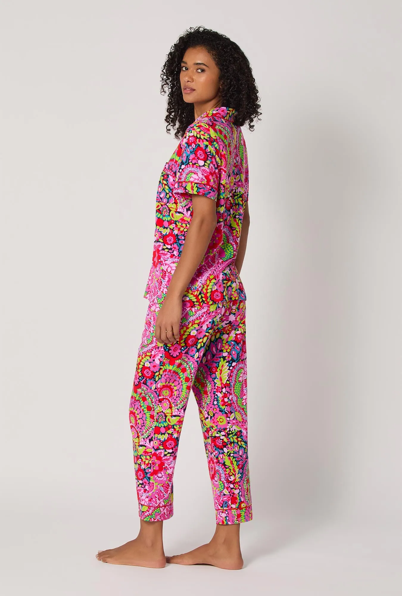 BedHead x Trina Turk Las Flores Short Sleeve Classic Stretch Jersey Cropped Pj Set sold by BedHead product image thumbnail 3