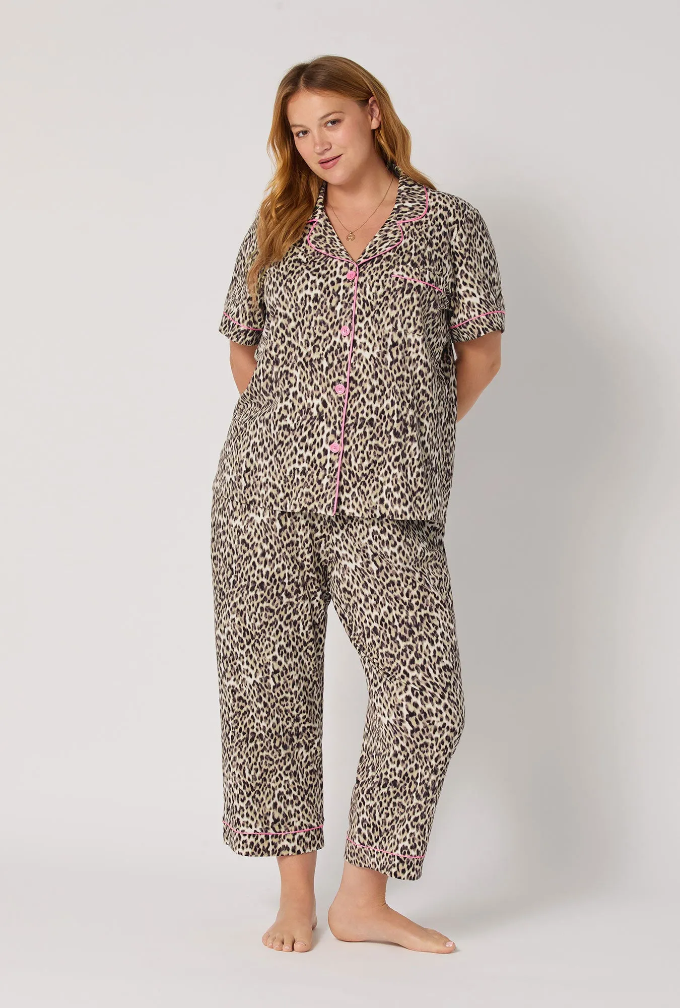 Wild Thing Short Sleeve Classic Stretch Jersey Cropped Pj Set sold by BedHead product image thumbnail 5