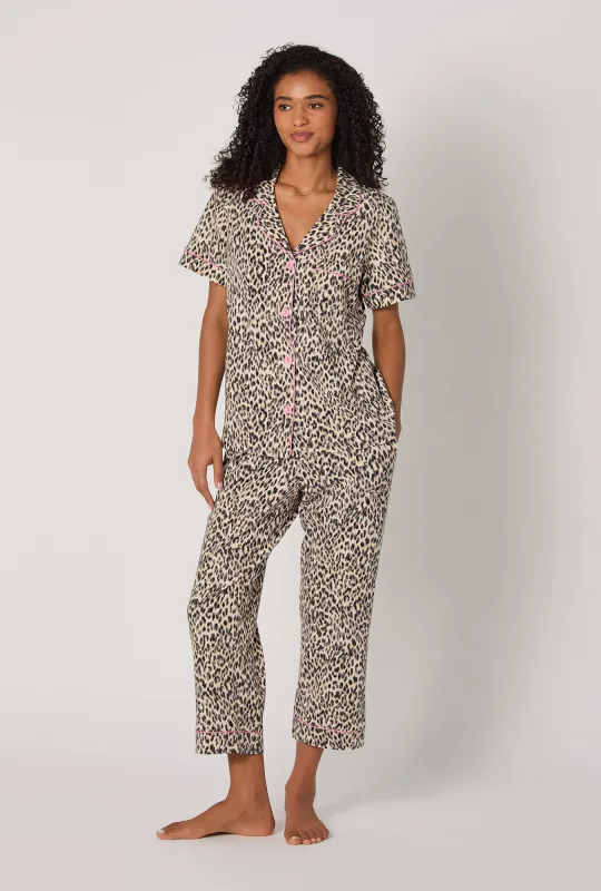 Wild Thing Short Sleeve Classic Stretch Jersey Cropped Pj Set sold by BedHead