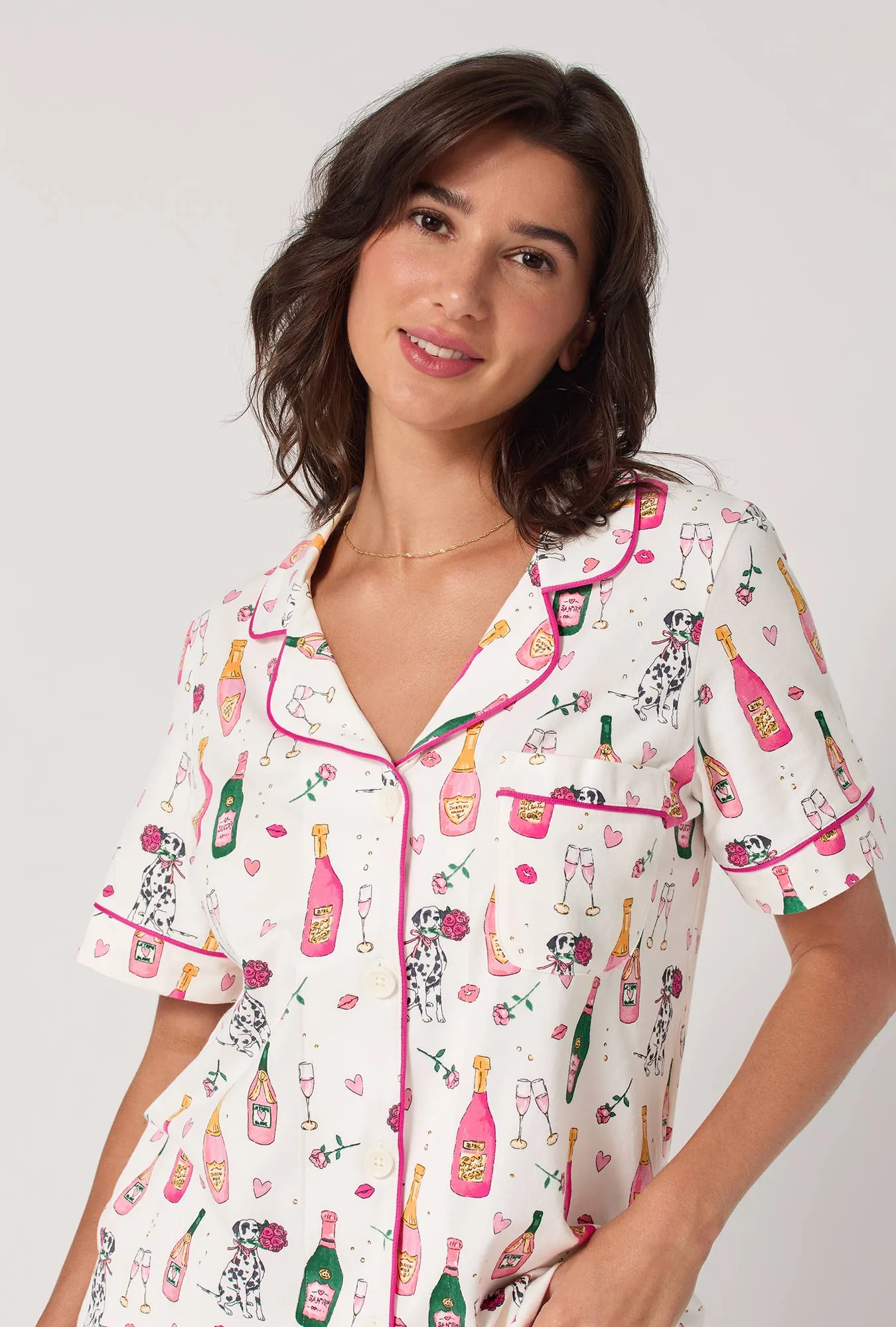 Be Mine Short Sleeve Classic Shorty Stretch Jersey Pj Set sold by BedHead product image thumbnail 4