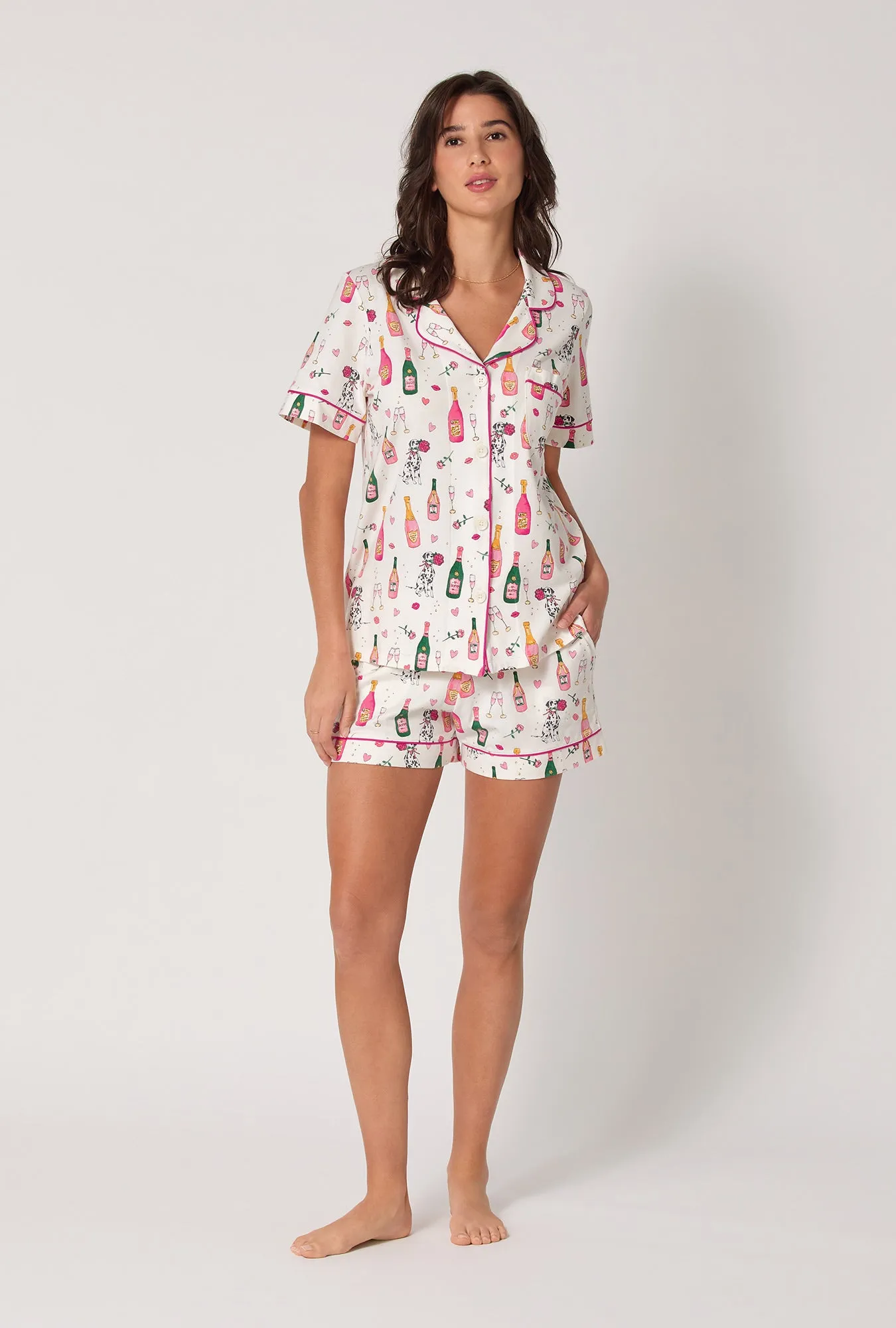 Be Mine Short Sleeve Classic Shorty Stretch Jersey Pj Set sold by BedHead