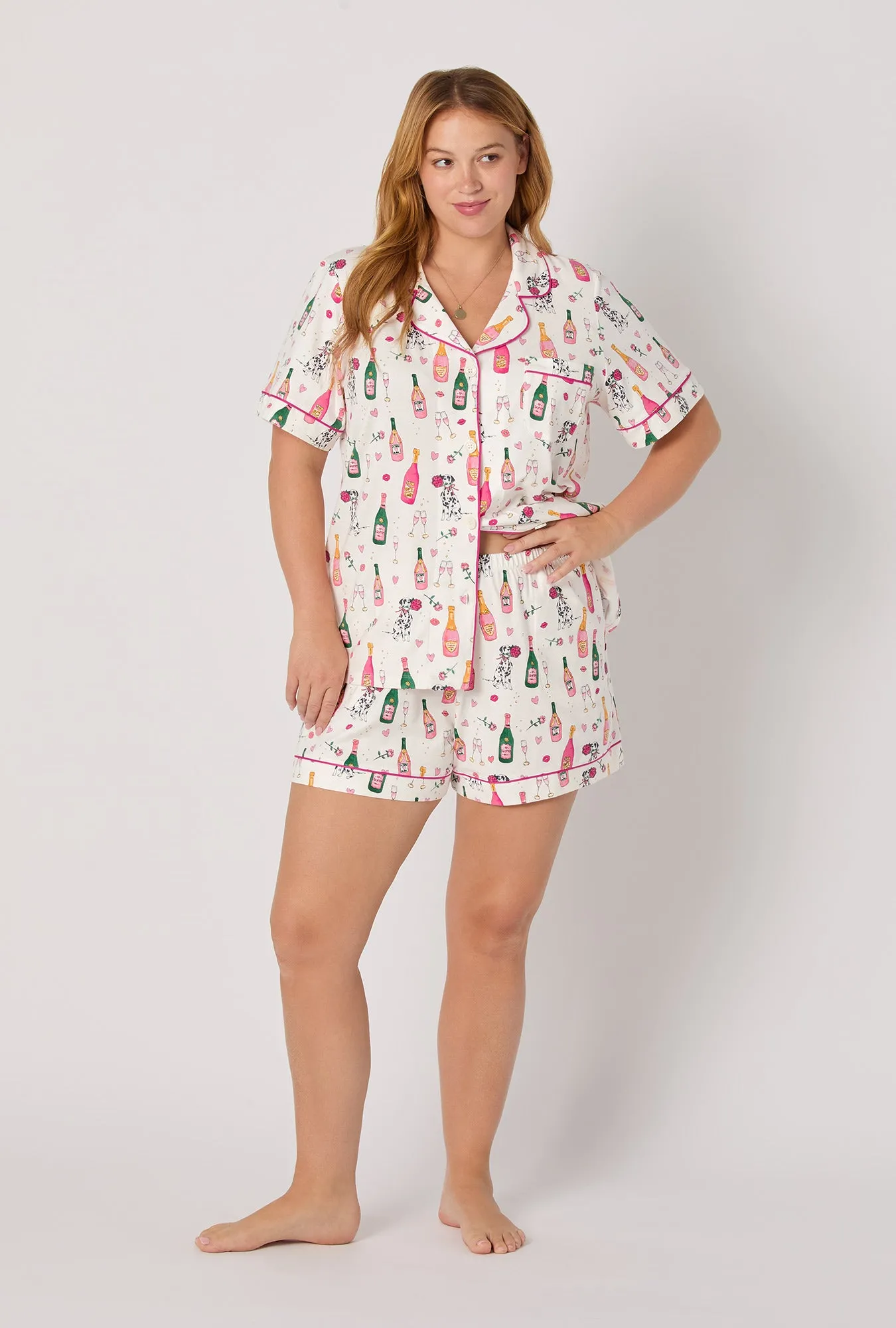 Be Mine Short Sleeve Classic Shorty Stretch Jersey Pj Set sold by BedHead product image thumbnail 5
