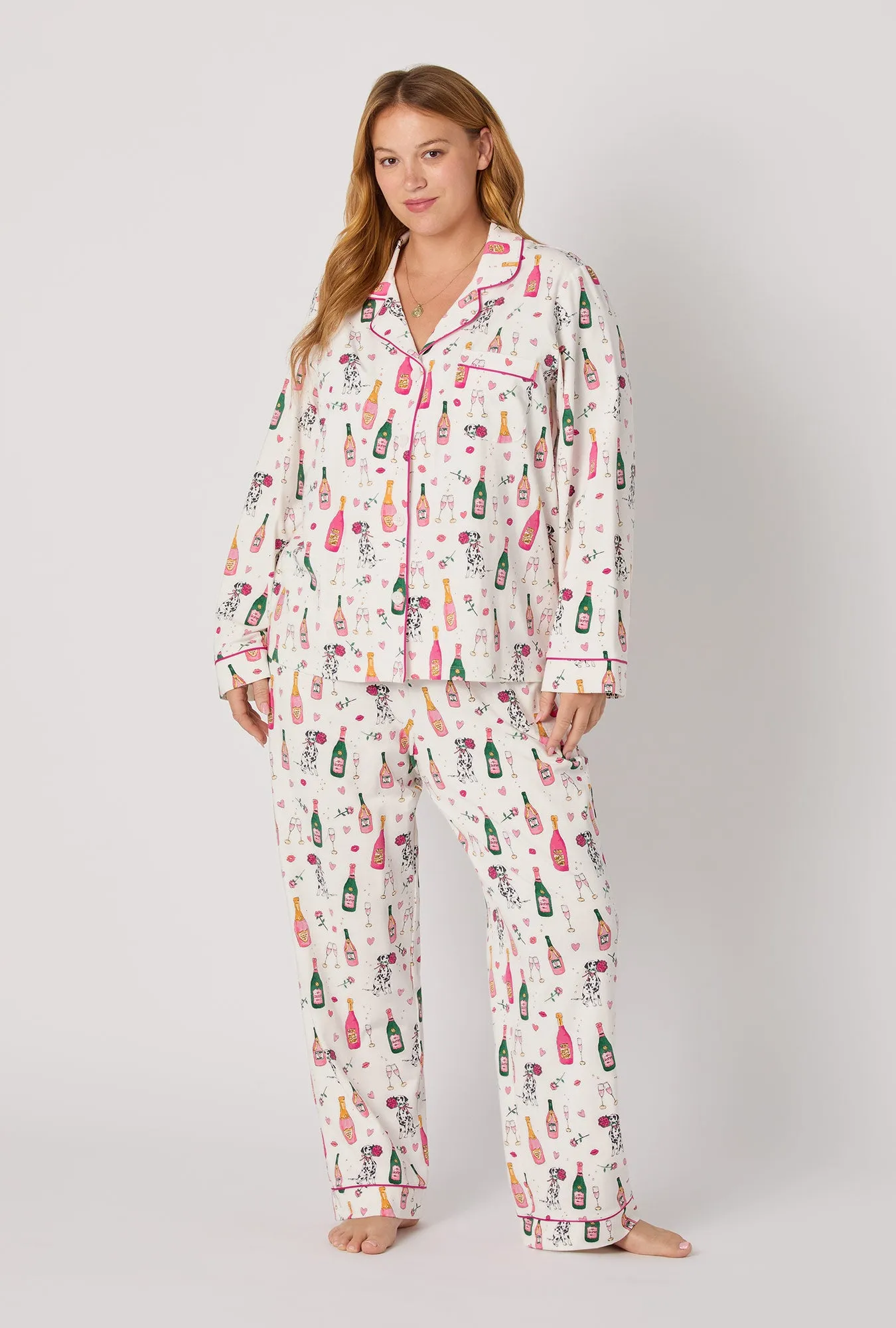 Be Mine Long Sleeve Classic Stretch Jersey Pj Set sold by BedHead product image thumbnail 5