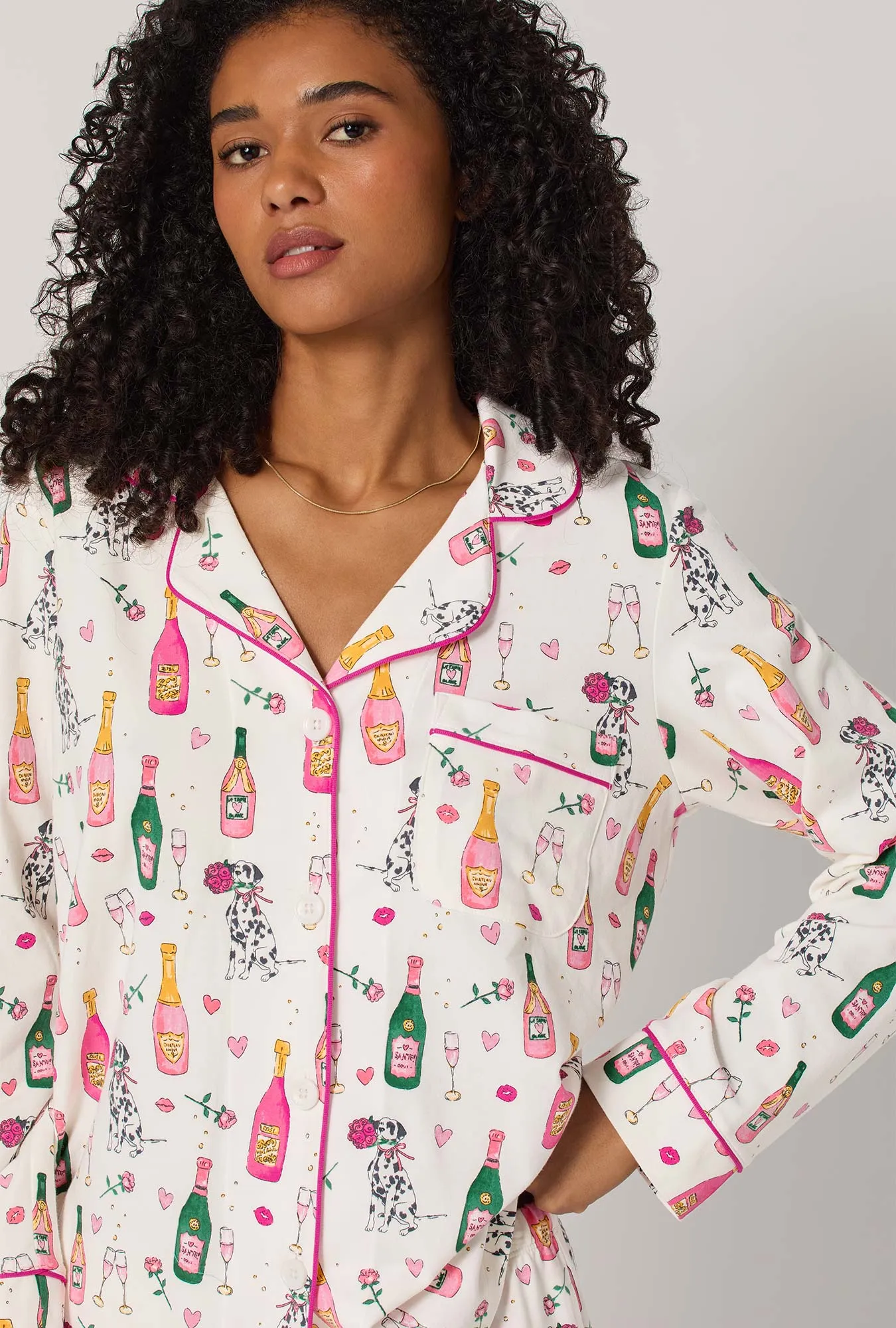 Be Mine Long Sleeve Classic Stretch Jersey Pj Set sold by BedHead product image thumbnail 4