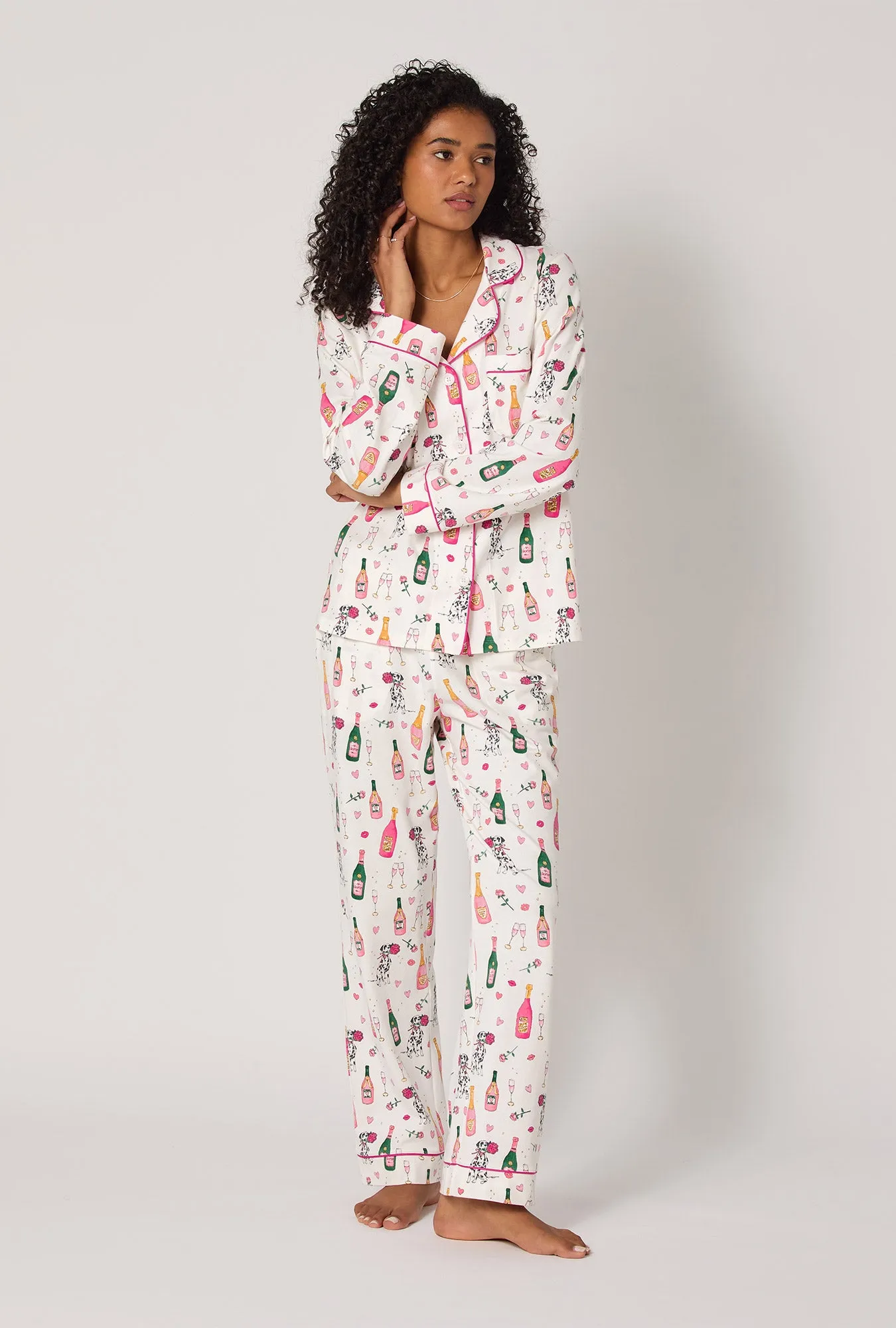 Be Mine Long Sleeve Classic Stretch Jersey Pj Set sold by BedHead