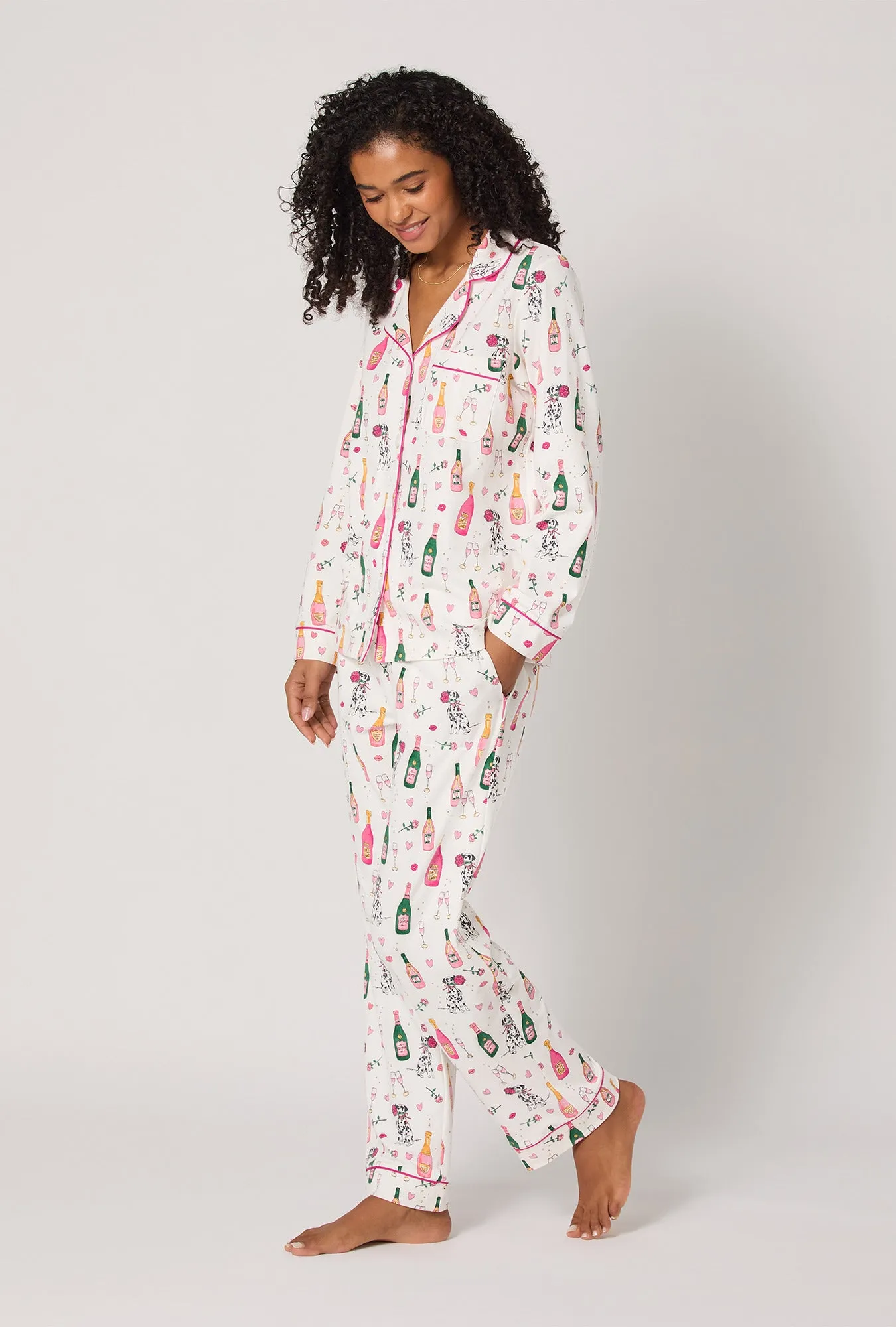 Be Mine Long Sleeve Classic Stretch Jersey Pj Set sold by BedHead product image thumbnail 2
