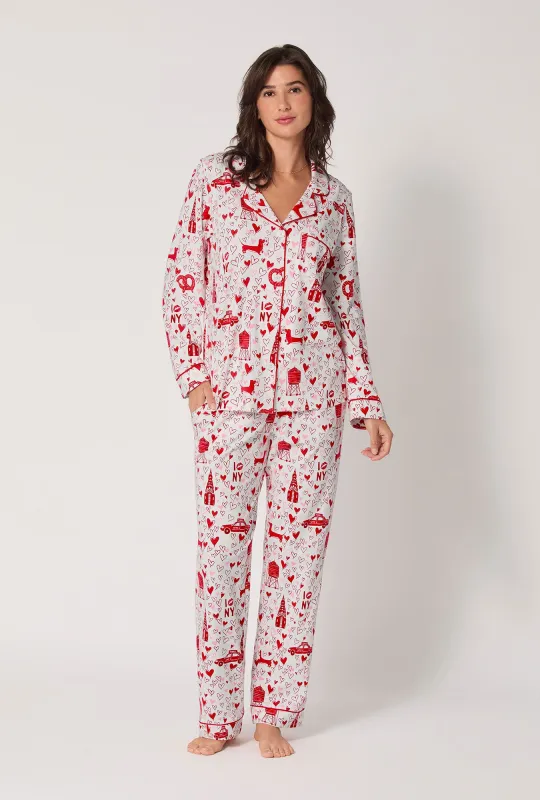 Heart Of The City Long Sleeve Classic Stretch Jersey Pj Set sold by BedHead