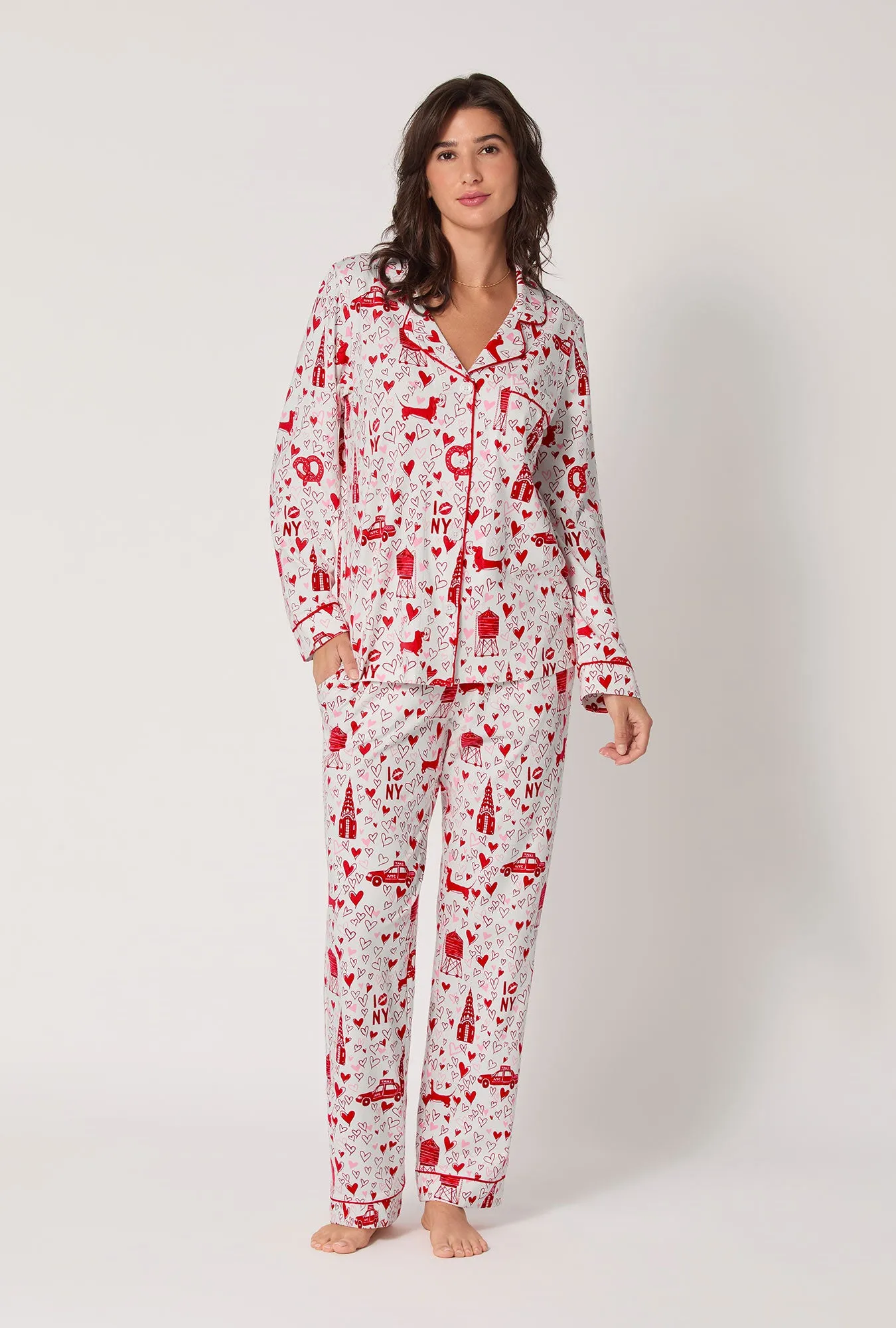 Heart Of The City Long Sleeve Classic Stretch Jersey Pj Set sold by BedHead