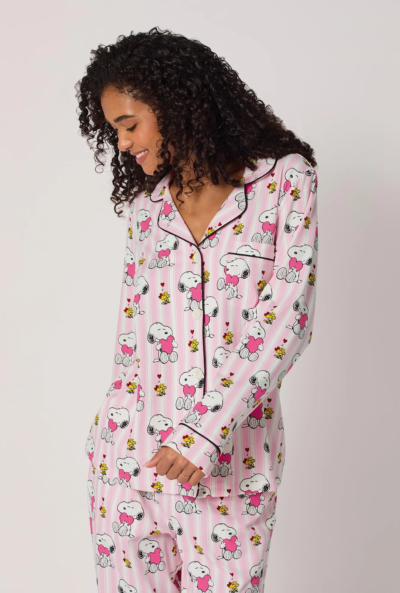 Snoopy's Valentine Long Sleeve Classic Stretch Jersey Pj Set sold by BedHead product image thumbnail 4