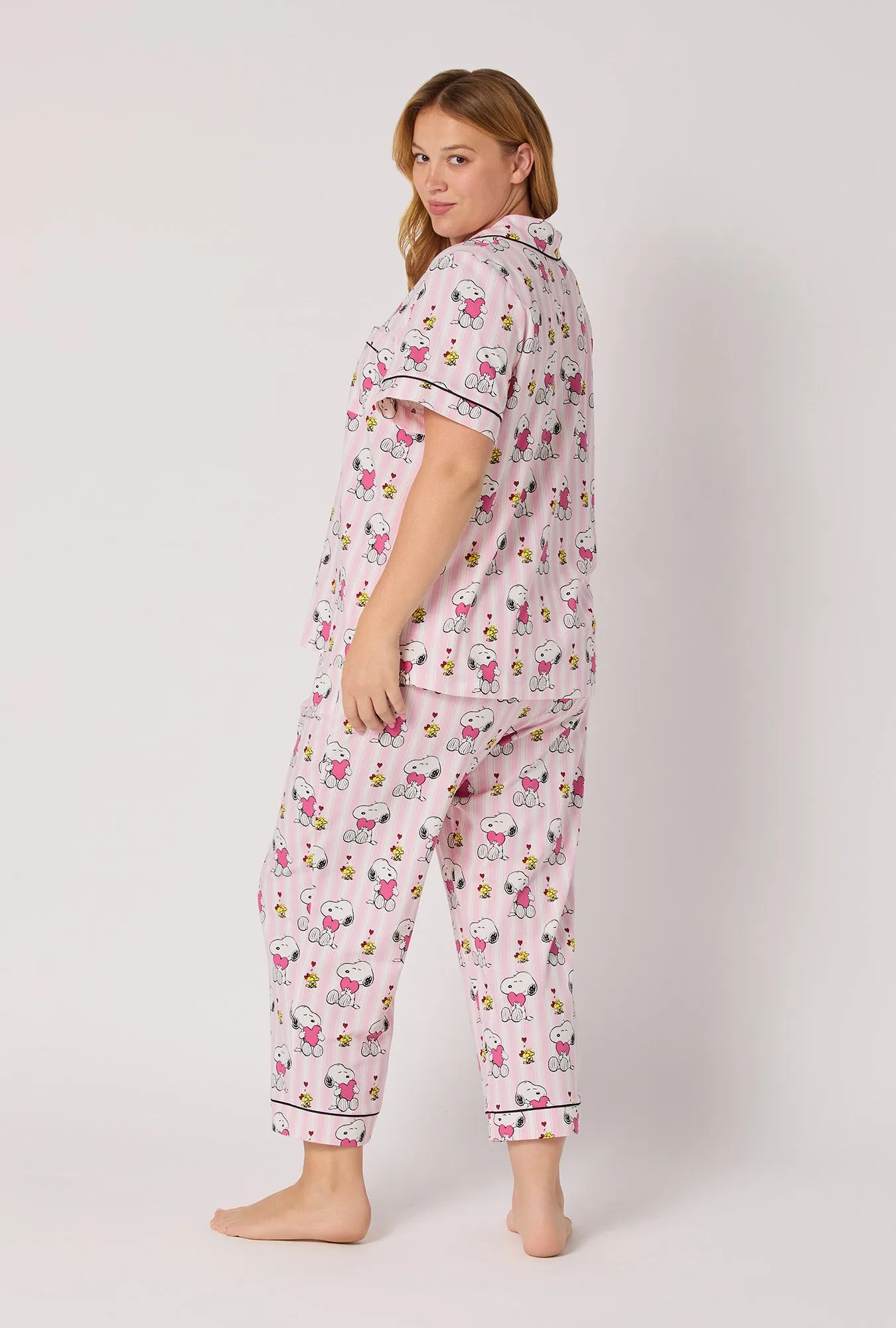 Snoopy's Valentine Short Sleeve Classic Stretch Jersey Cropped Pj Set sold by BedHead product image thumbnail 5
