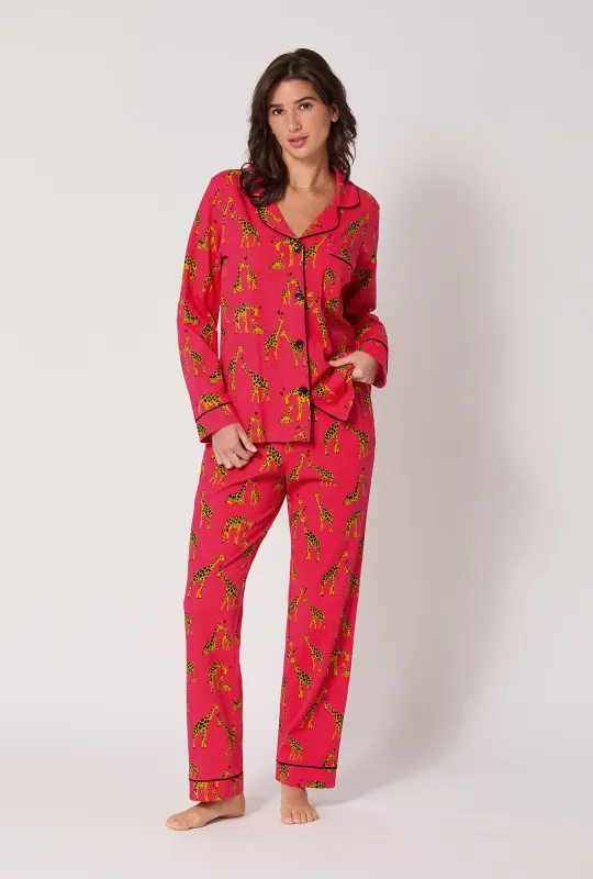 Giraffes In Love Long Sleeve Classic Stretch Jersey Pj Set sold by BedHead