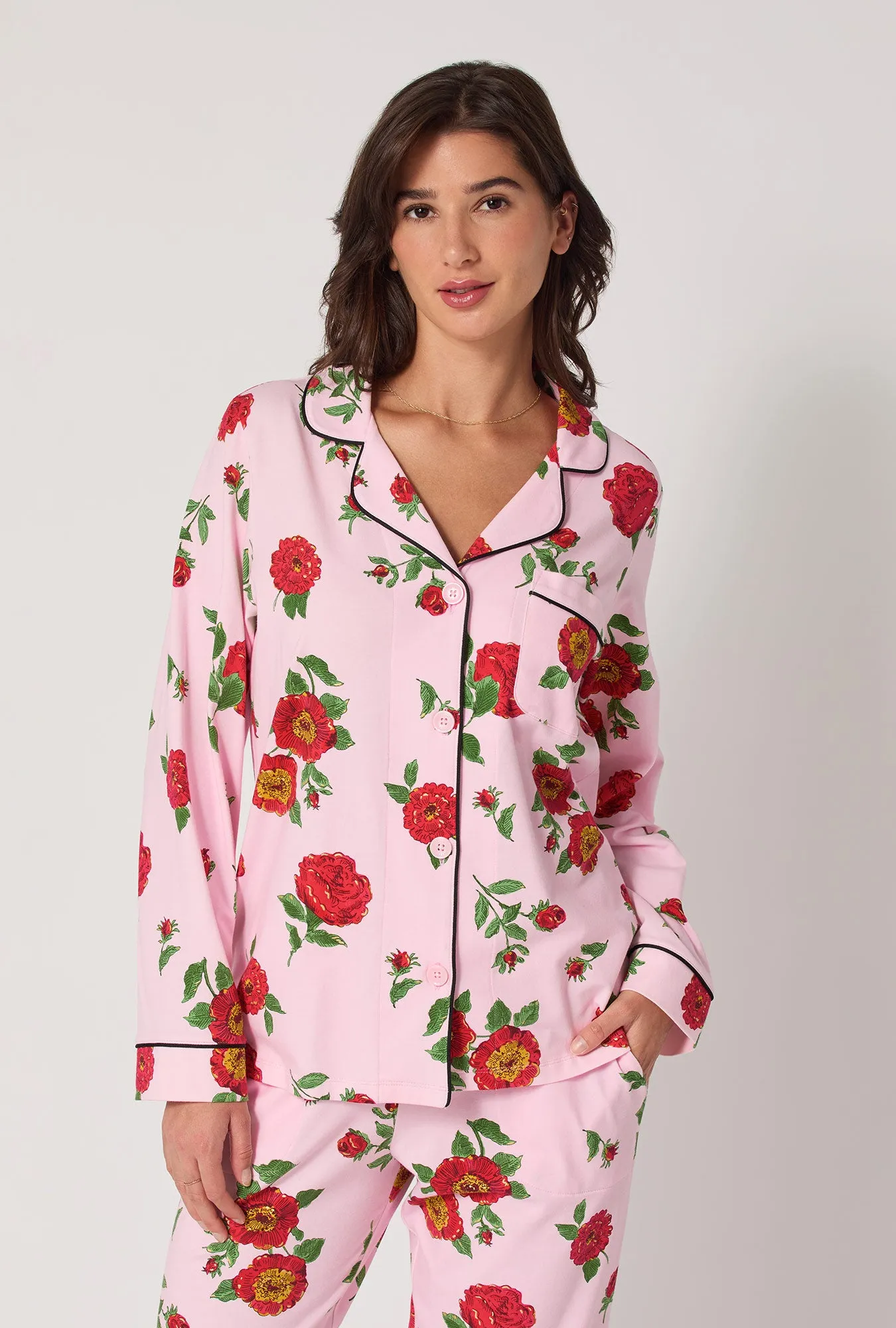 Falling Blooms Long Sleeve Classic Stretch Jersey Pj Set sold by BedHead product image thumbnail 4