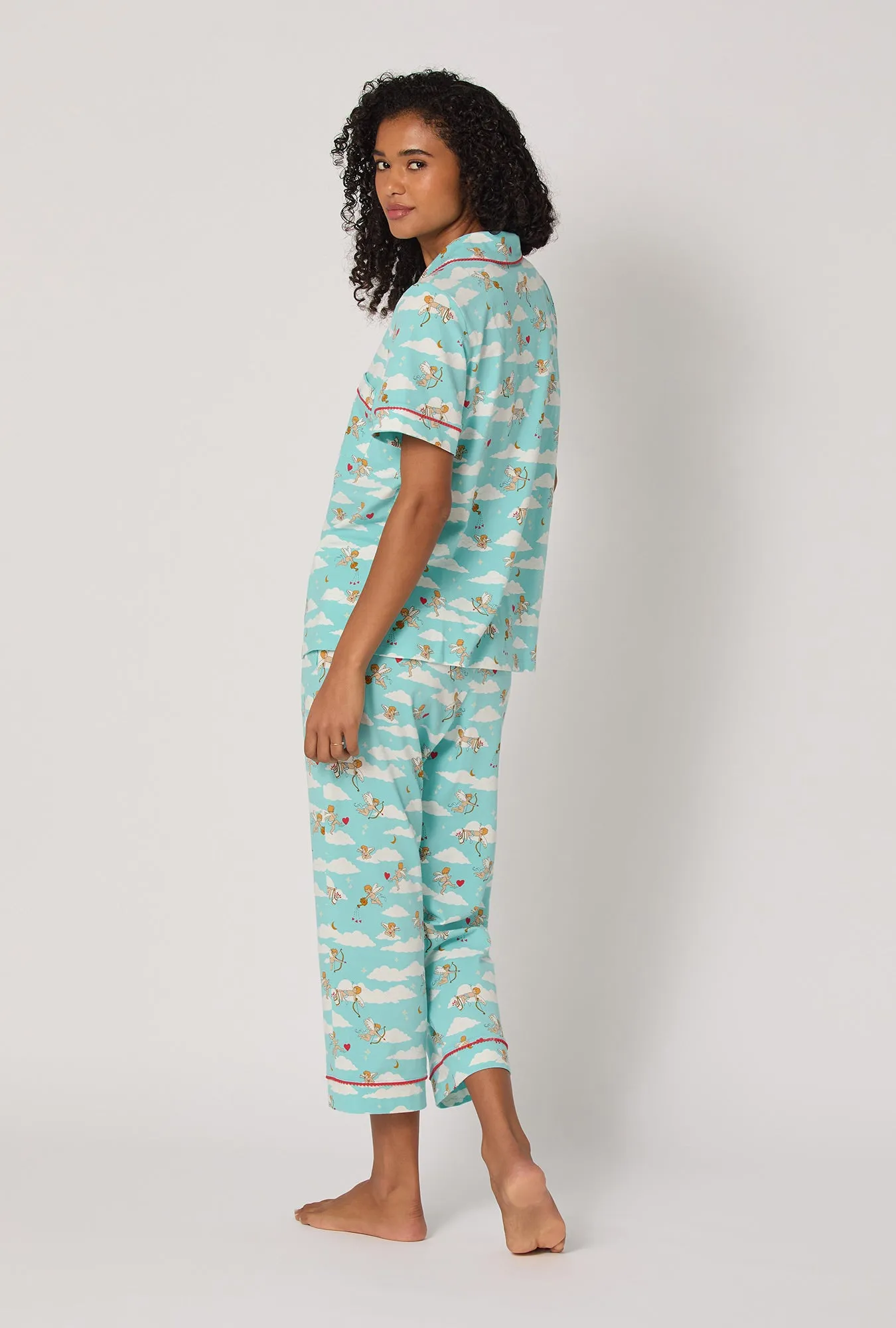 Cheeky Cupid Short Sleeve Classic Stretch Jersey Cropped Pj Set sold by BedHead product image thumbnail 3