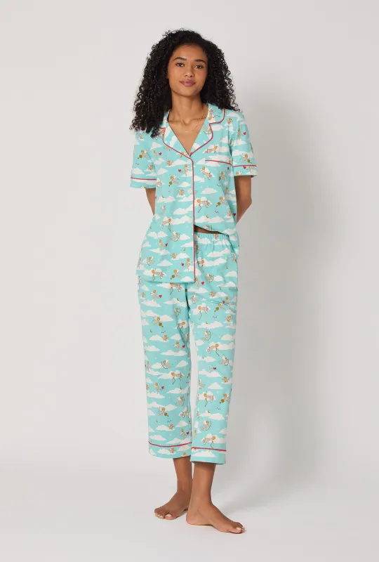 Cheeky Cupid Short Sleeve Classic Stretch Jersey Cropped Pj Set sold by BedHead