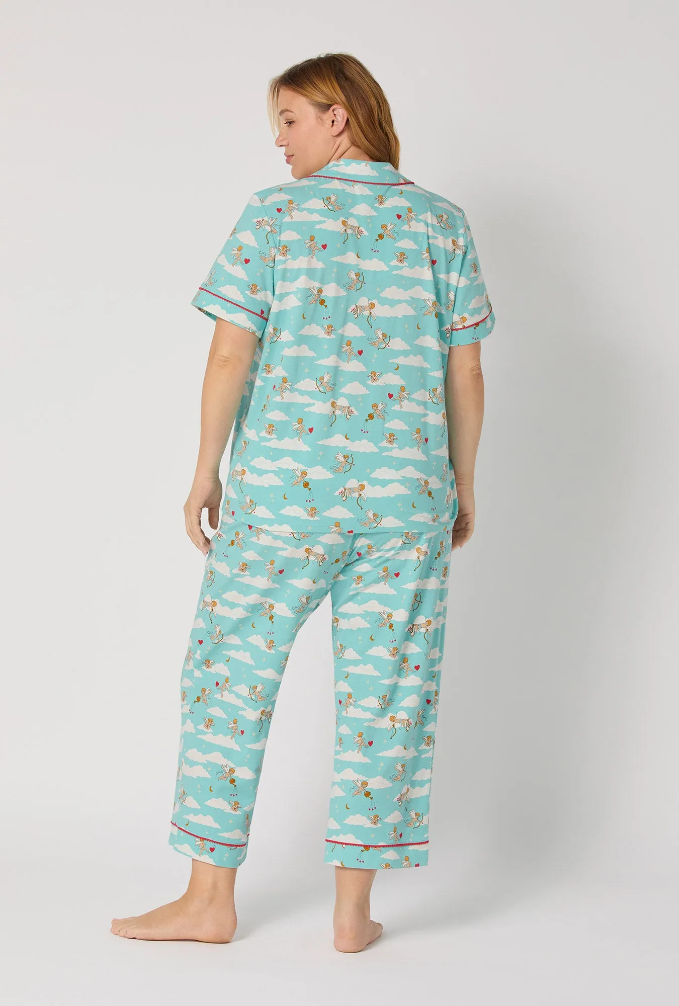 Cheeky Cupid Short Sleeve Classic Stretch Jersey Cropped Pj Set sold by BedHead product image thumbnail 5