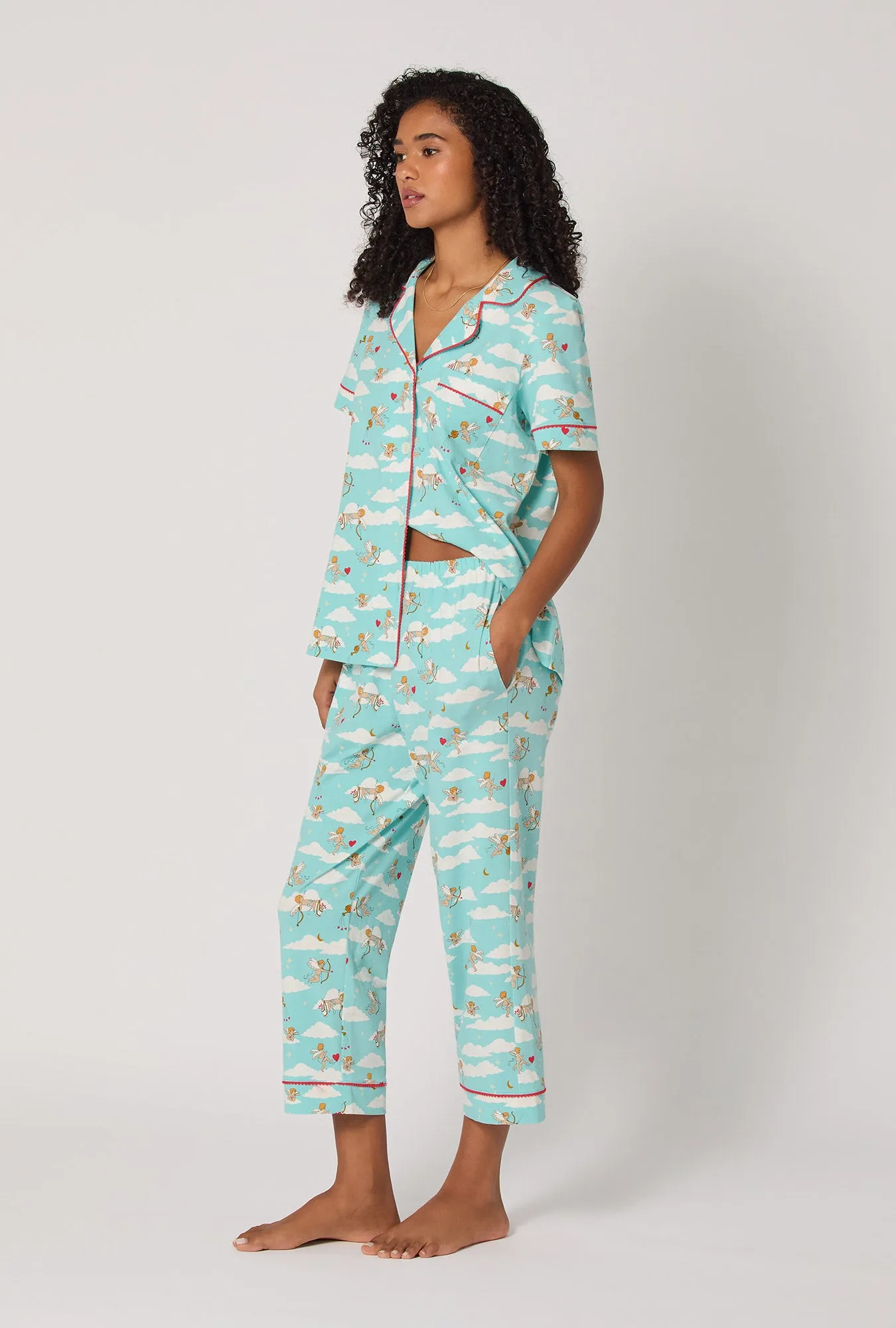 Cheeky Cupid Short Sleeve Classic Stretch Jersey Cropped Pj Set sold by BedHead product image thumbnail 2