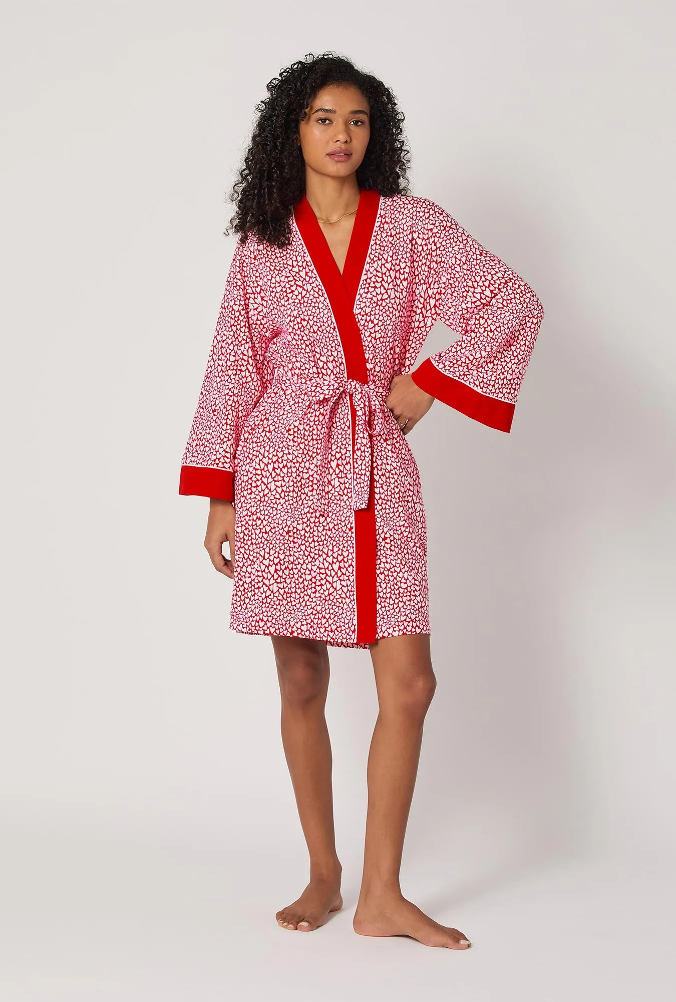 Bursting With Love Banded Collar Stretch Jersey Robe sold by BedHead product image thumbnail 2