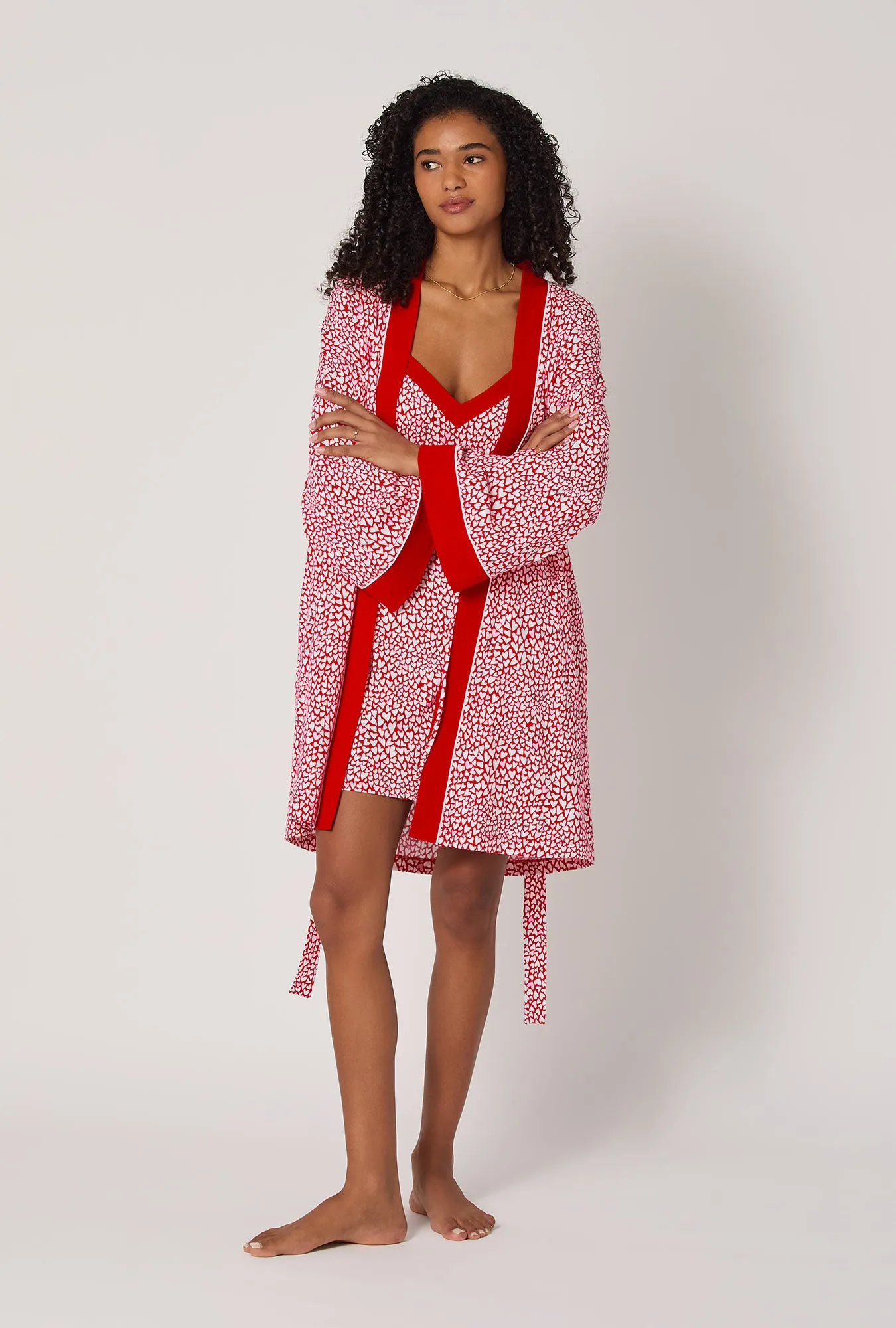 Bursting With Love Banded Collar Stretch Jersey Robe sold by BedHead