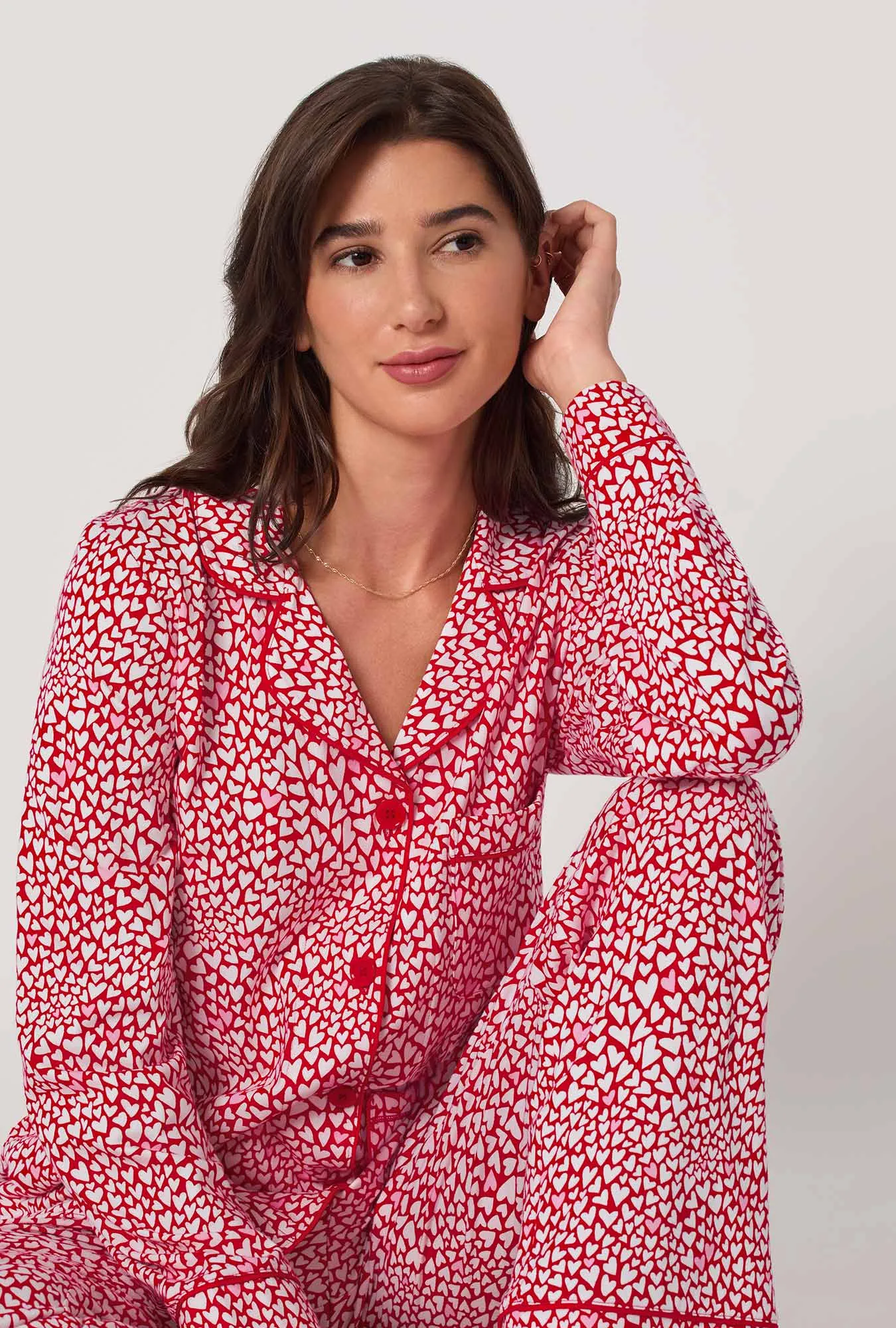Bursting With Love Long Sleeve Classic Stretch Jersey Pj Set sold by BedHead product image thumbnail 4