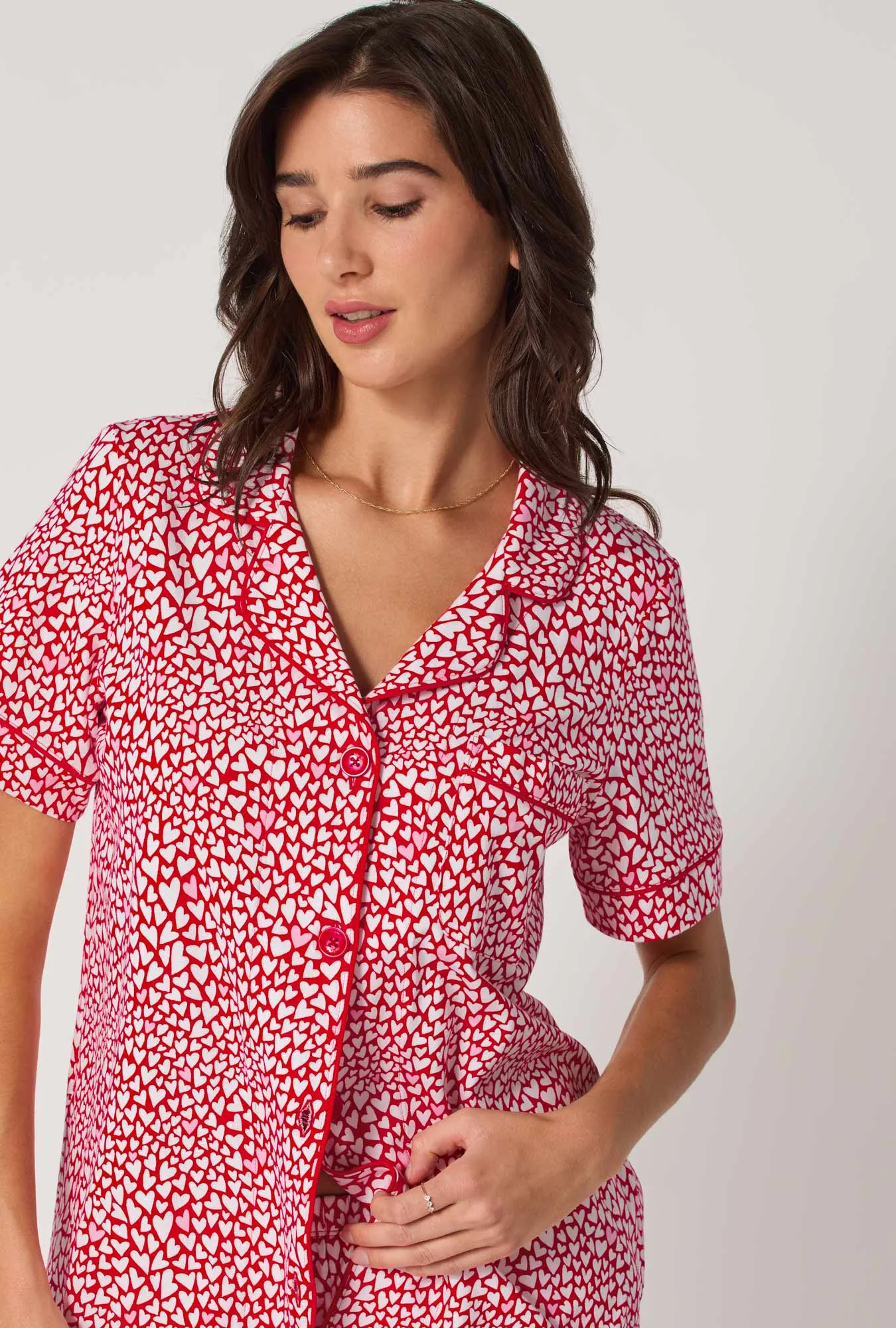 Bursting With Love Short Sleeve Classic Shorty Stretch Jersey Pj Set sold by BedHead product image thumbnail 4