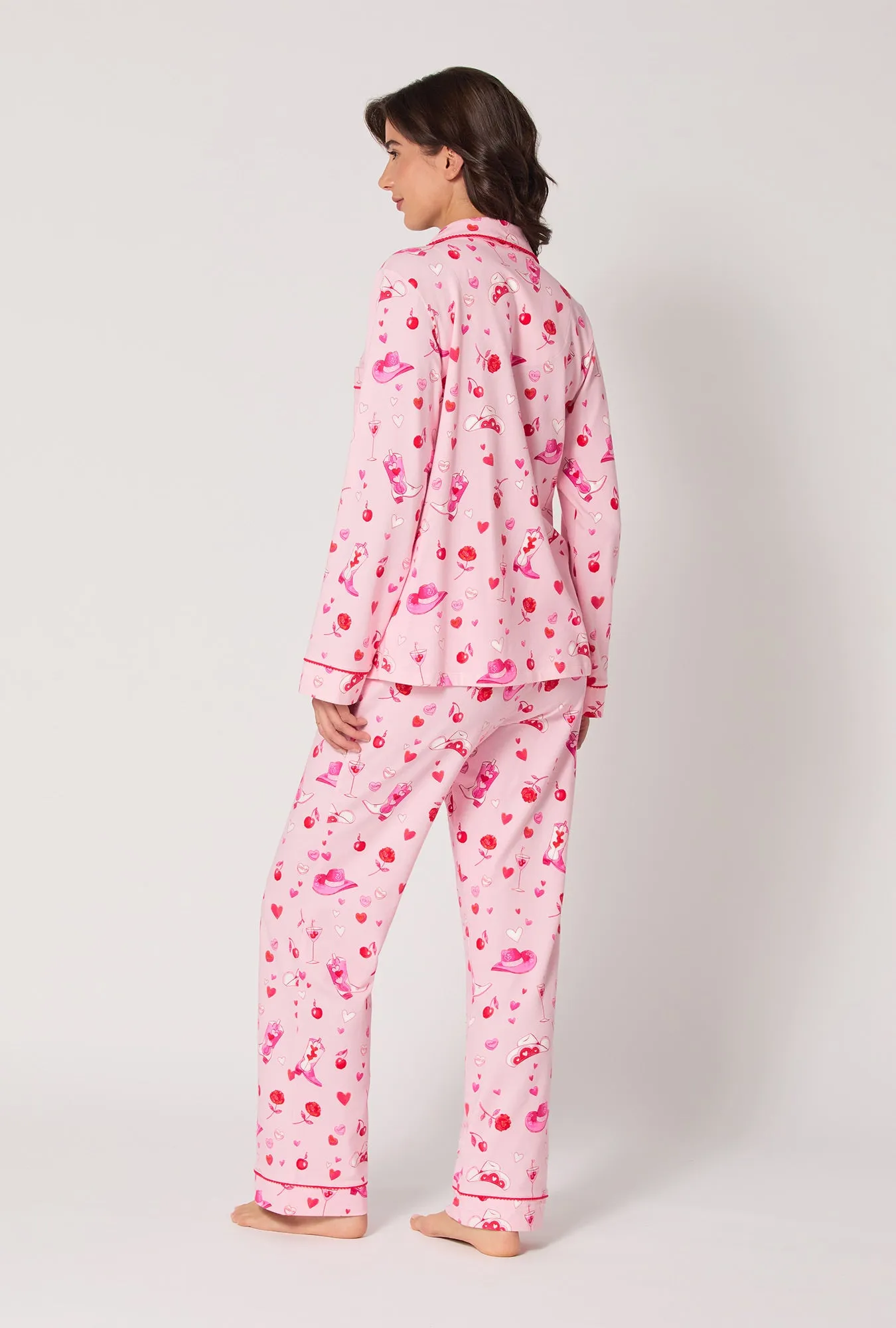 Giddy Up Galentine Long Sleeve Classic Stretch Jersey Pj Set sold by BedHead product image thumbnail 4