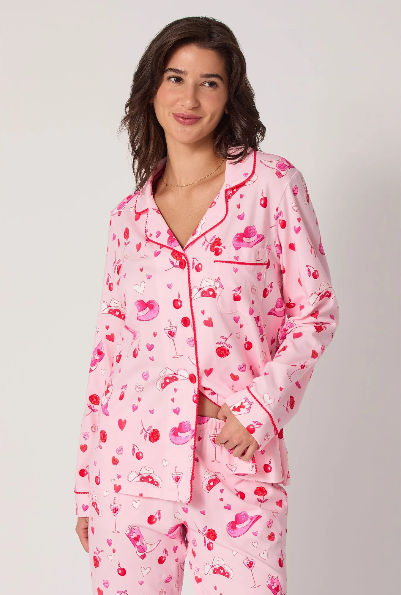 Giddy Up Galentine Long Sleeve Classic Stretch Jersey Pj Set sold by BedHead product image thumbnail 2