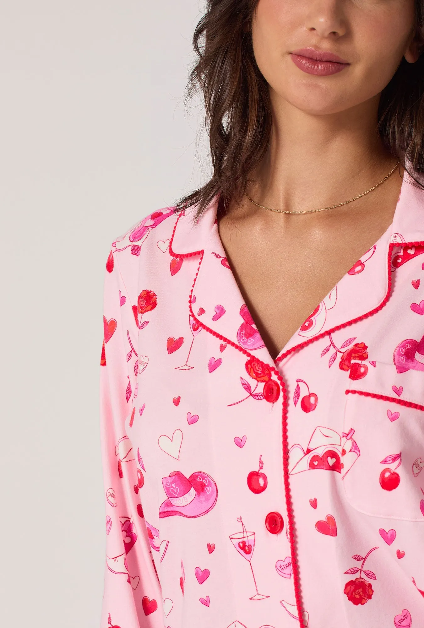Giddy Up Galentine Long Sleeve Classic Stretch Jersey Pj Set sold by BedHead product image thumbnail 5