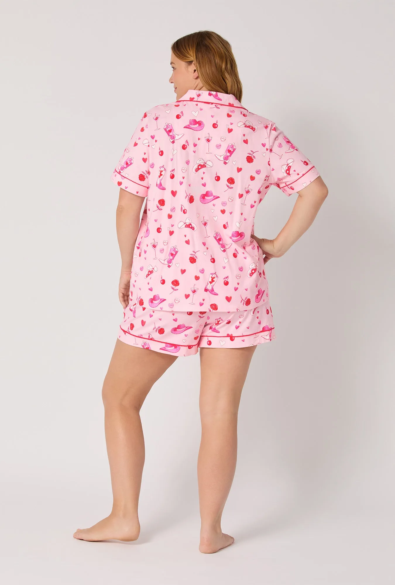 Giddy Up Galentine Short Sleeve Classic Shorty Stretch Jersey Pj Set sold by BedHead product image thumbnail 5
