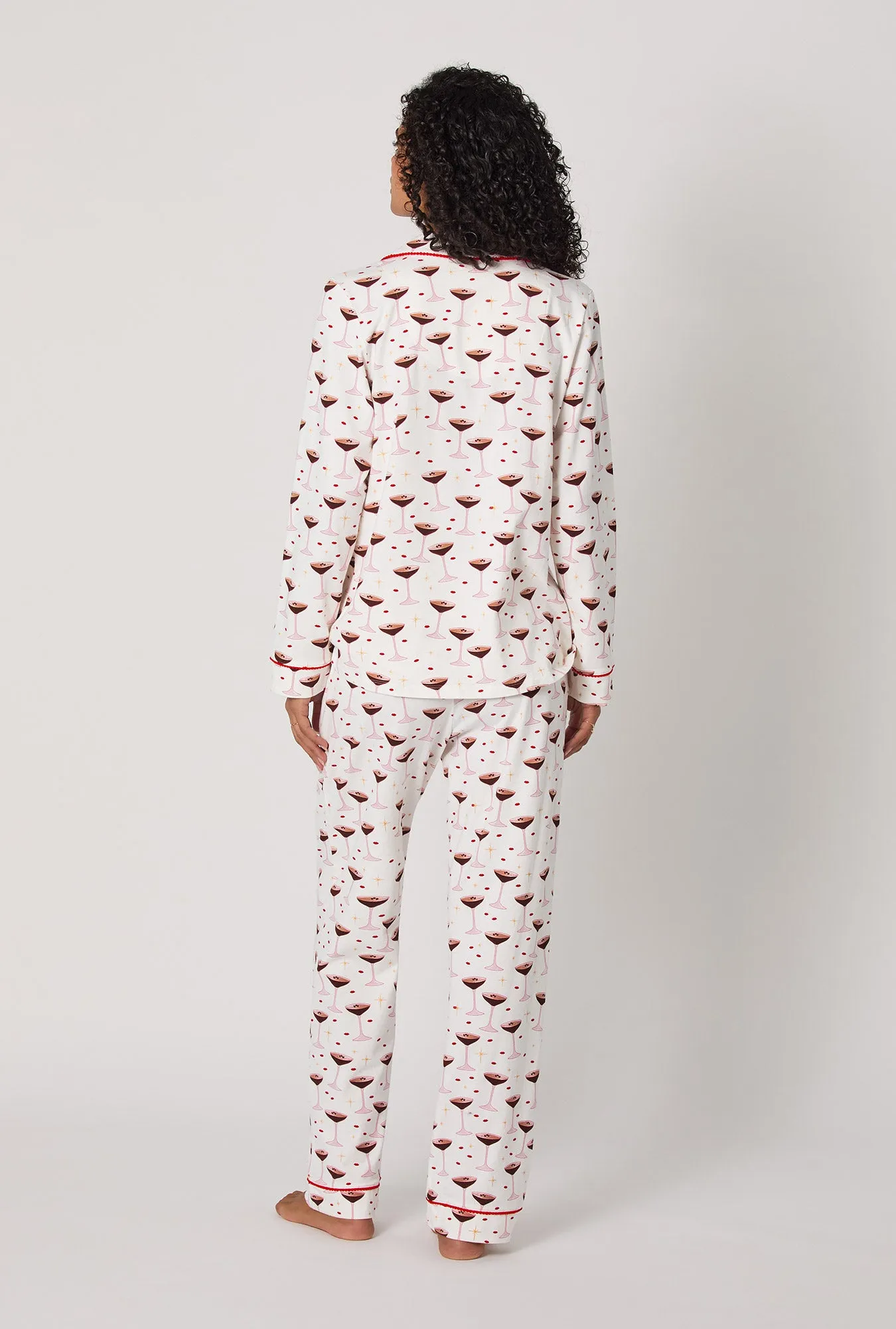 Espresso Kisses Long Sleeve Classic Stretch Jersey Pj Set sold by BedHead product image thumbnail 4