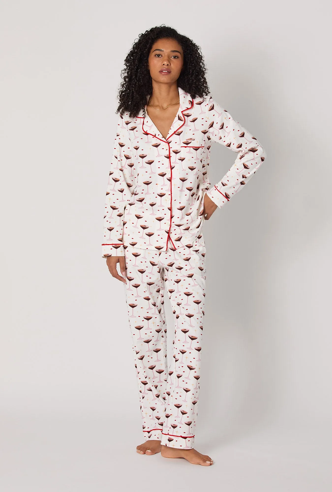 Espresso Kisses Long Sleeve Classic Stretch Jersey Pj Set sold by BedHead product image thumbnail 2
