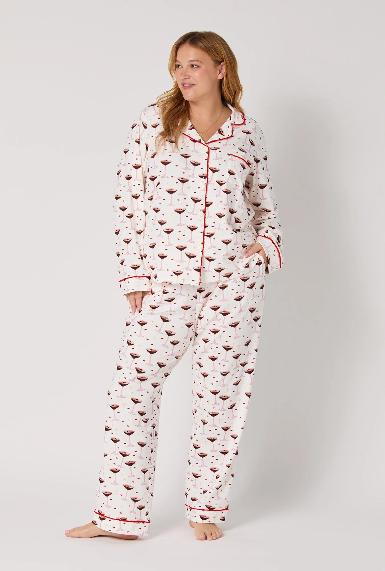 Espresso Kisses Long Sleeve Classic Stretch Jersey Pj Set sold by BedHead product image thumbnail 5
