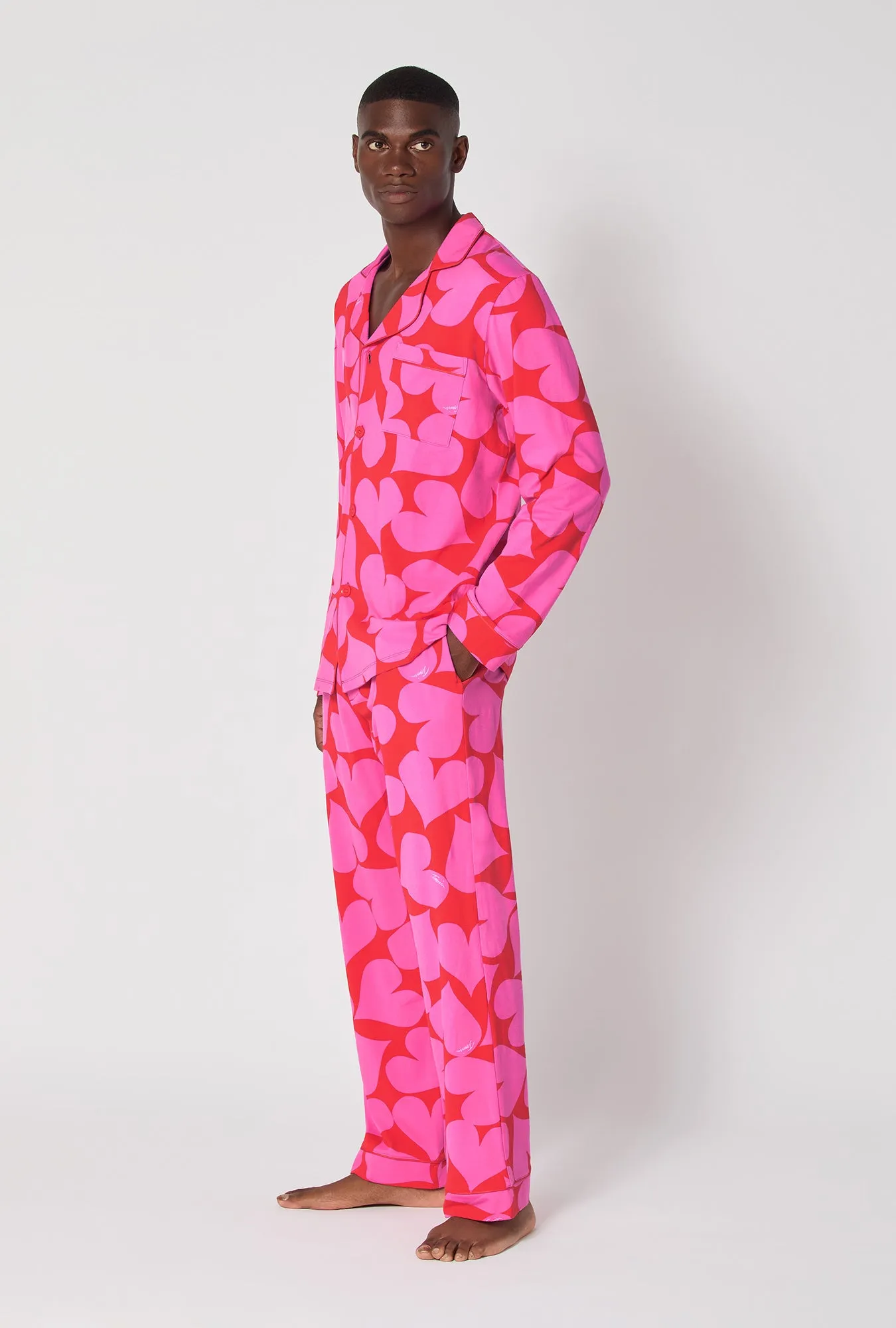 BedHead x Mr. Turk Hearts Men's Long Sleeve Classic Stretch Jersey Pj Set sold by BedHead product image thumbnail 2