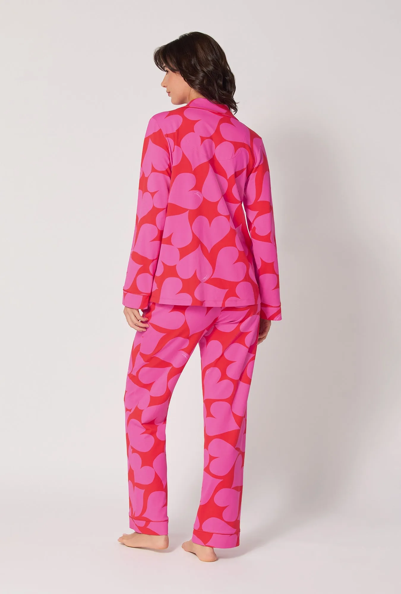 BedHead x Trina Turk Hearts Long Sleeve Classic Stretch Jersey Pj Set sold by BedHead product image thumbnail 3