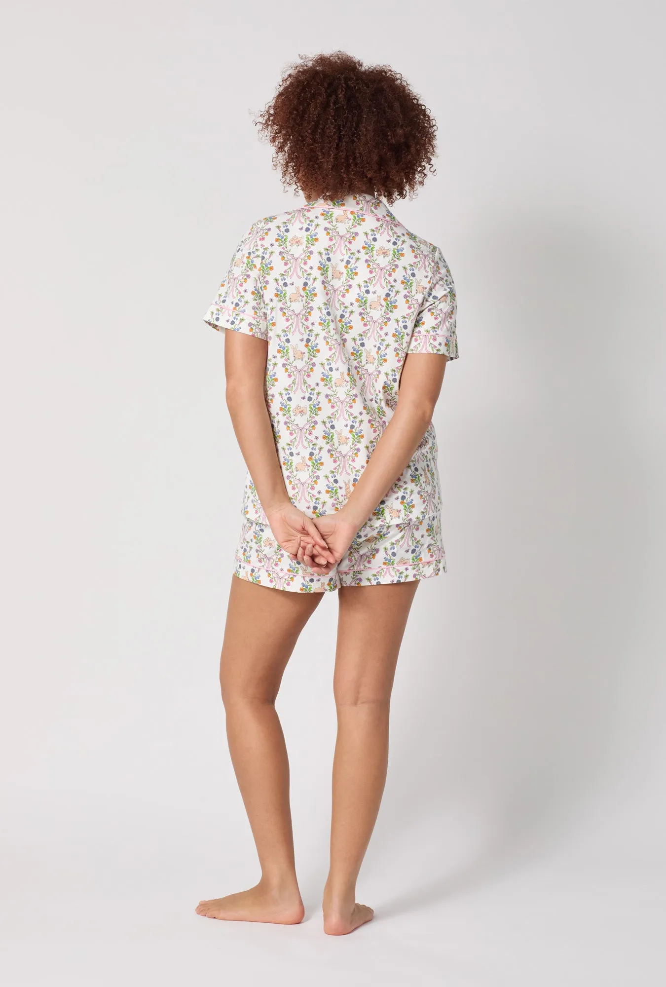 Bunny Blooms Short Sleeve Classic Shorty Stretch Jersey Pj Set sold by BedHead product image thumbnail 4