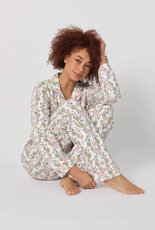 Bunny Blooms Long Sleeve Classic Stretch Jersey Pj Set sold by BedHead