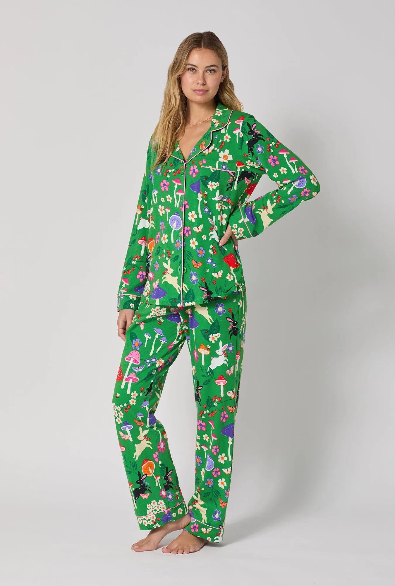 Spring Hares Long Sleeve Classic Stretch Jersey Pj Set sold by BedHead product image thumbnail 2