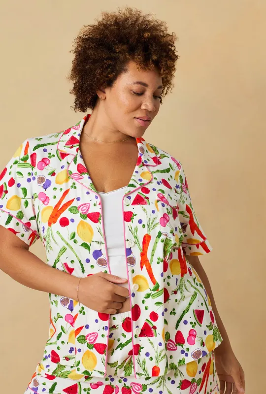 Organic Garden Short Sleeve Classic Shorty Stretch Jersey Pj Set made by BedHead