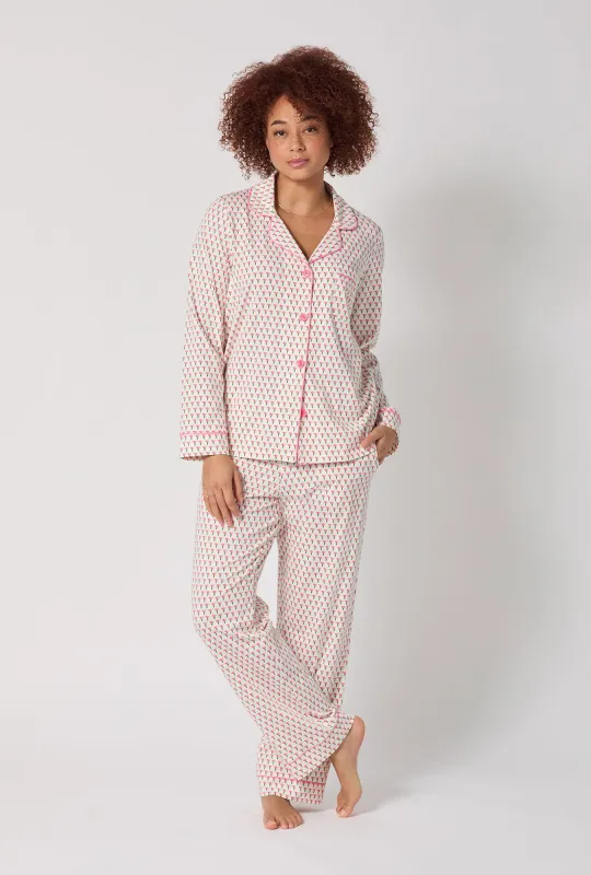 Blossom Geo Long Sleeve Classic Stretch Jersey Pj Set sold by BedHead