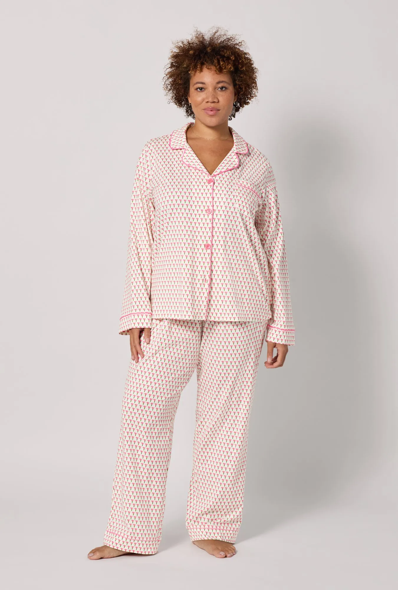 Blossom Geo Long Sleeve Classic Stretch Jersey Pj Set sold by BedHead product image thumbnail 5