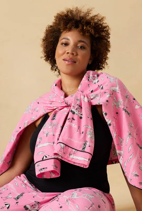 Putting Pink Long Sleeve Classic Stretch Jersey Pj Set sold by BedHead