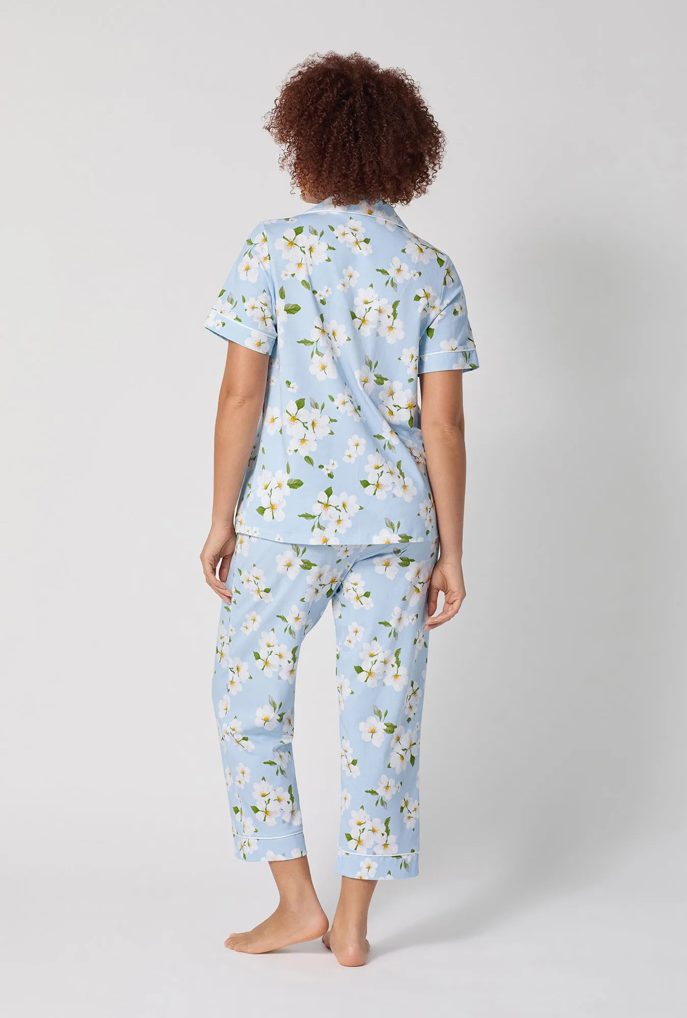Magnolia Breeze Short Sleeve Classic Stretch Jersey Cropped Pj Set sold by BedHead product image thumbnail 3