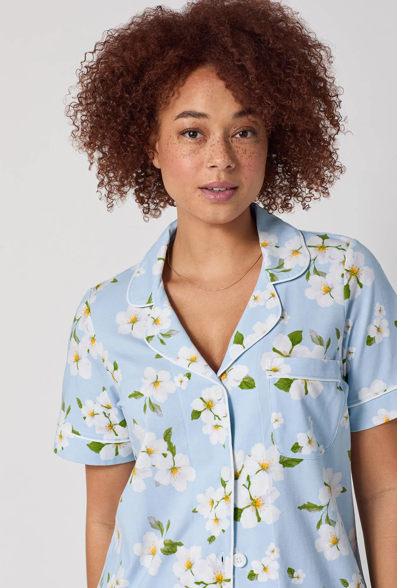 Magnolia Breeze Short Sleeve Classic Stretch Jersey Cropped Pj Set sold by BedHead product image thumbnail 4