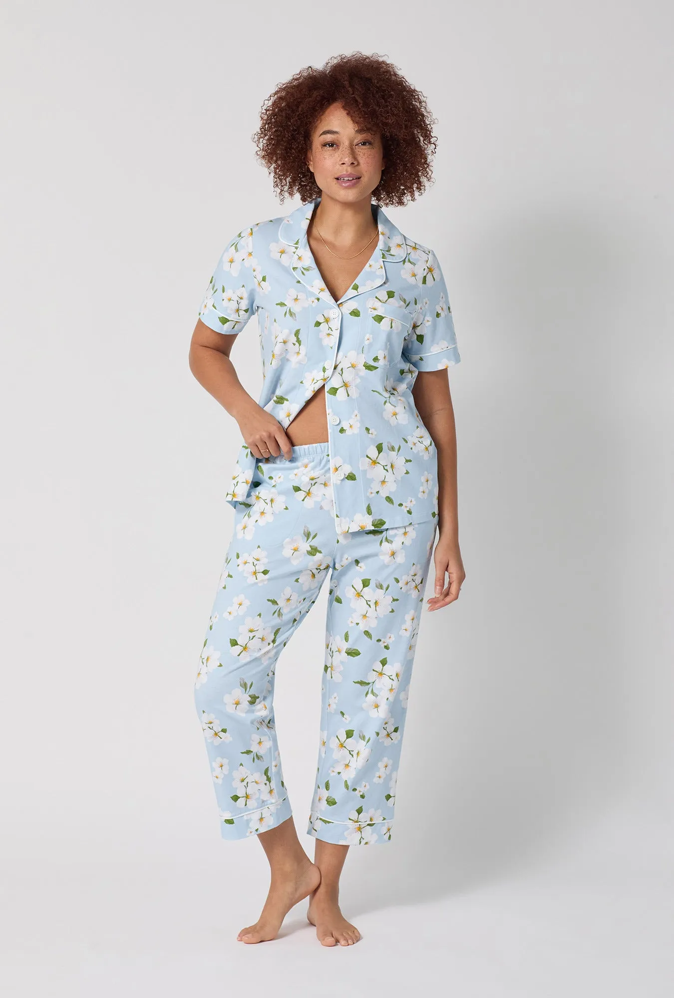Magnolia Breeze Short Sleeve Classic Stretch Jersey Cropped Pj Set sold by BedHead