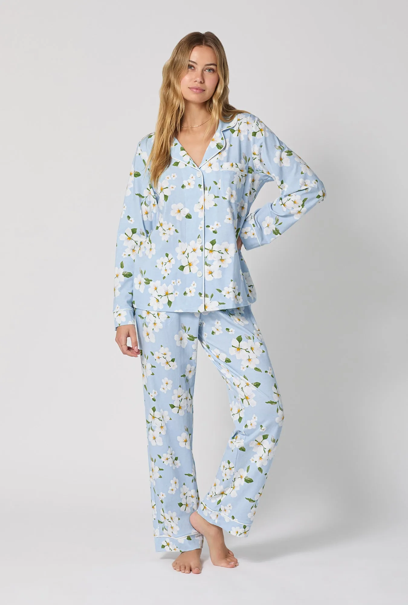Magnolia Breeze Long Sleeve Classic Stretch Jersey Pj Set sold by BedHead product image thumbnail 2