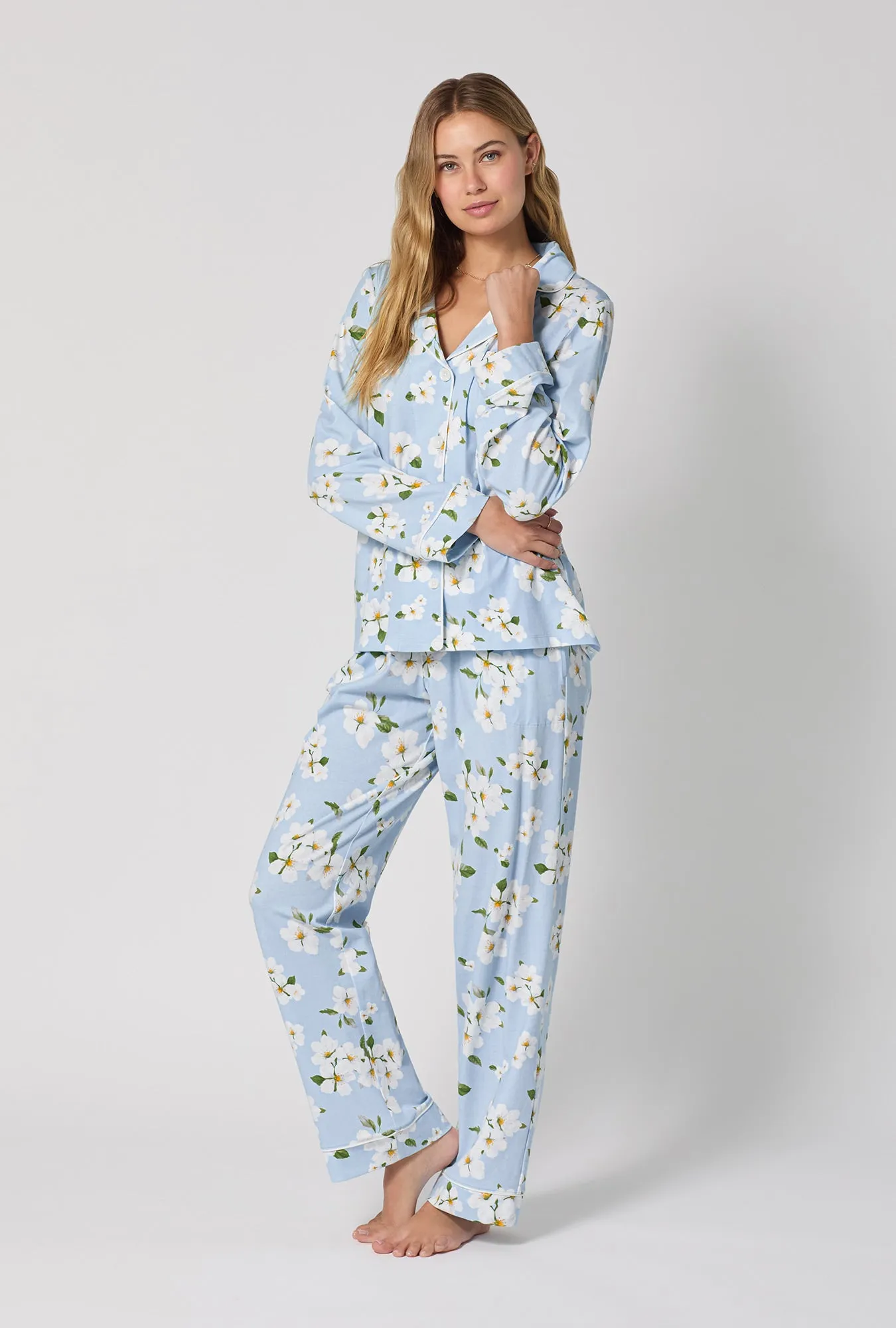 Magnolia Breeze Long Sleeve Classic Stretch Jersey Pj Set sold by BedHead product image thumbnail 3