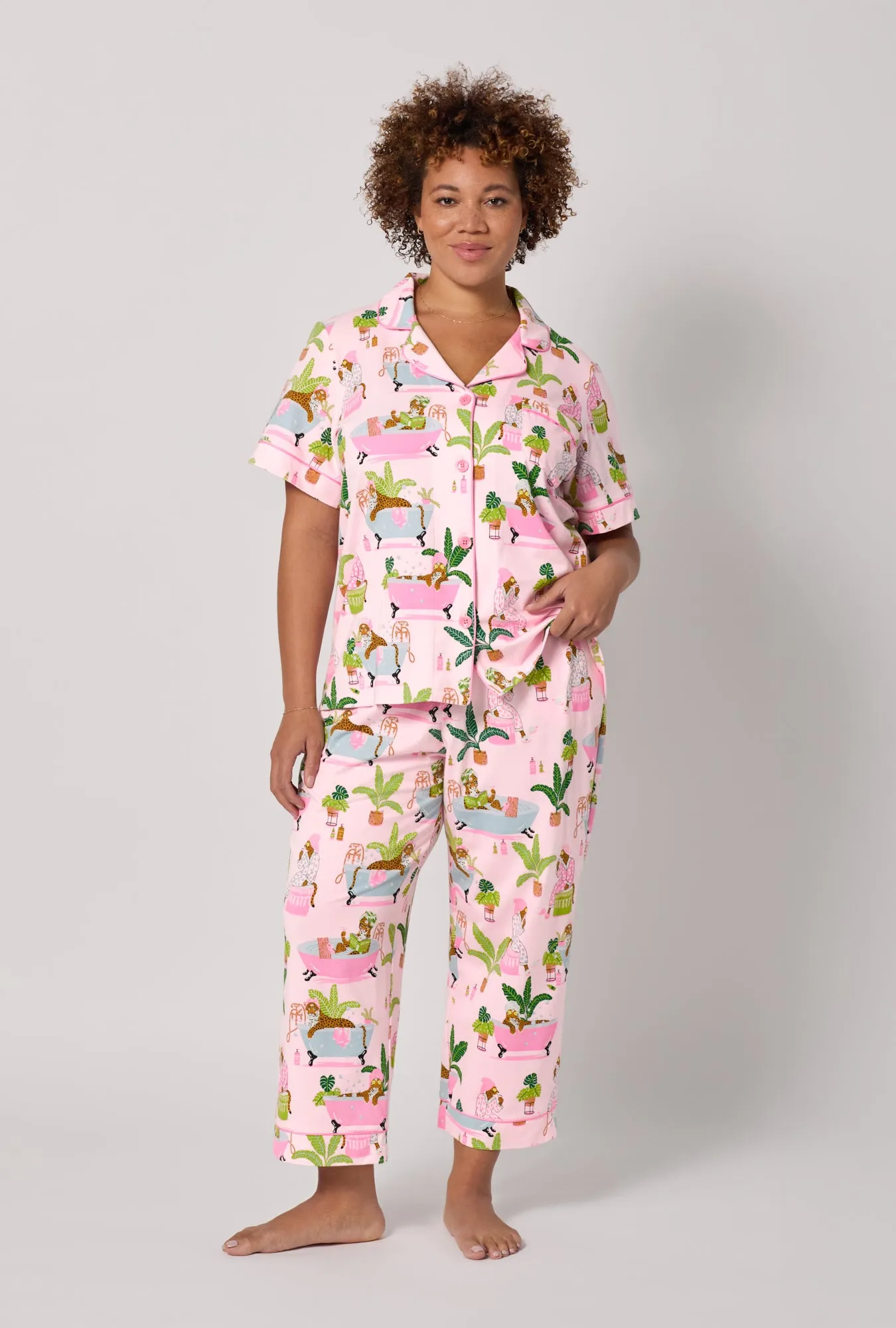 Spa Day Short Sleeve Classic Stretch Jersey Cropped Pj Set sold by BedHead product image thumbnail 5