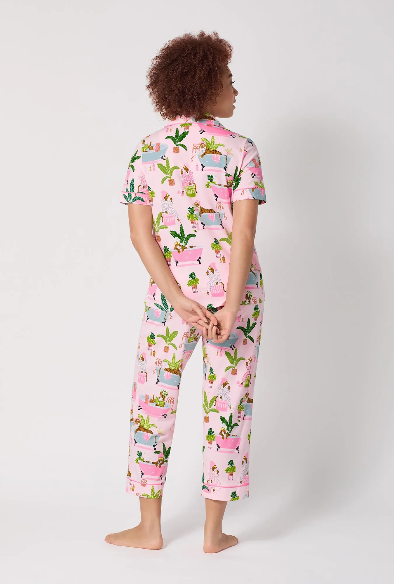 Spa Day Short Sleeve Classic Stretch Jersey Cropped Pj Set sold by BedHead product image thumbnail 4