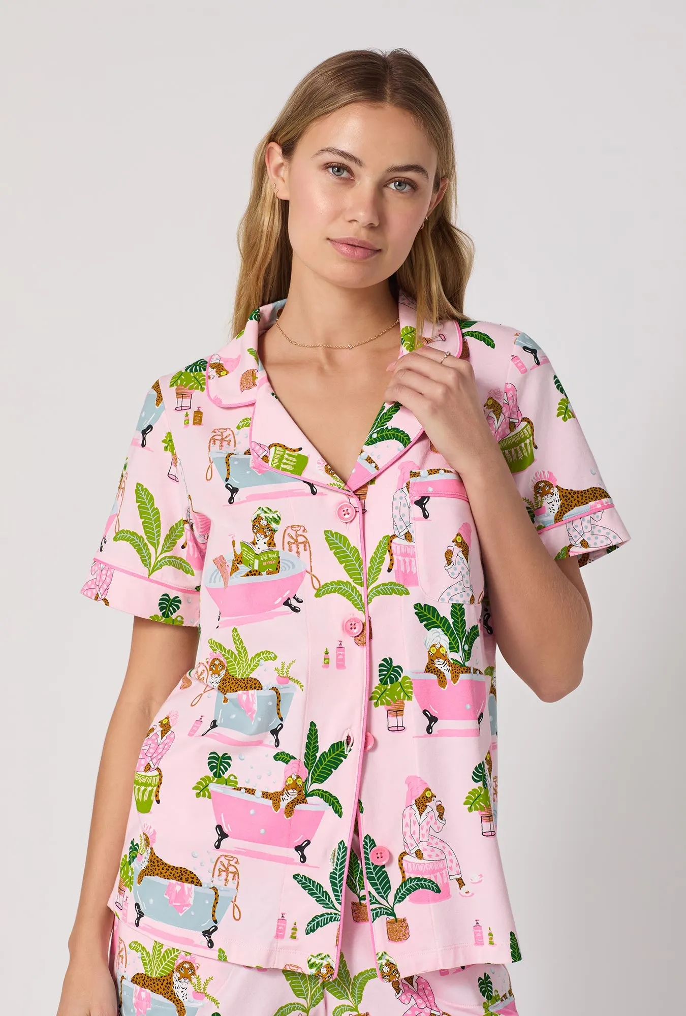 Spa Day Short Sleeve Classic Shorty Stretch Jersey Pj Set sold by BedHead product image thumbnail 4