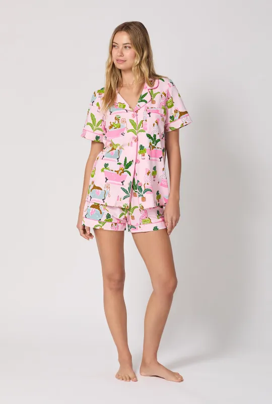 Spa Day Short Sleeve Classic Shorty Stretch Jersey Pj Set sold by BedHead